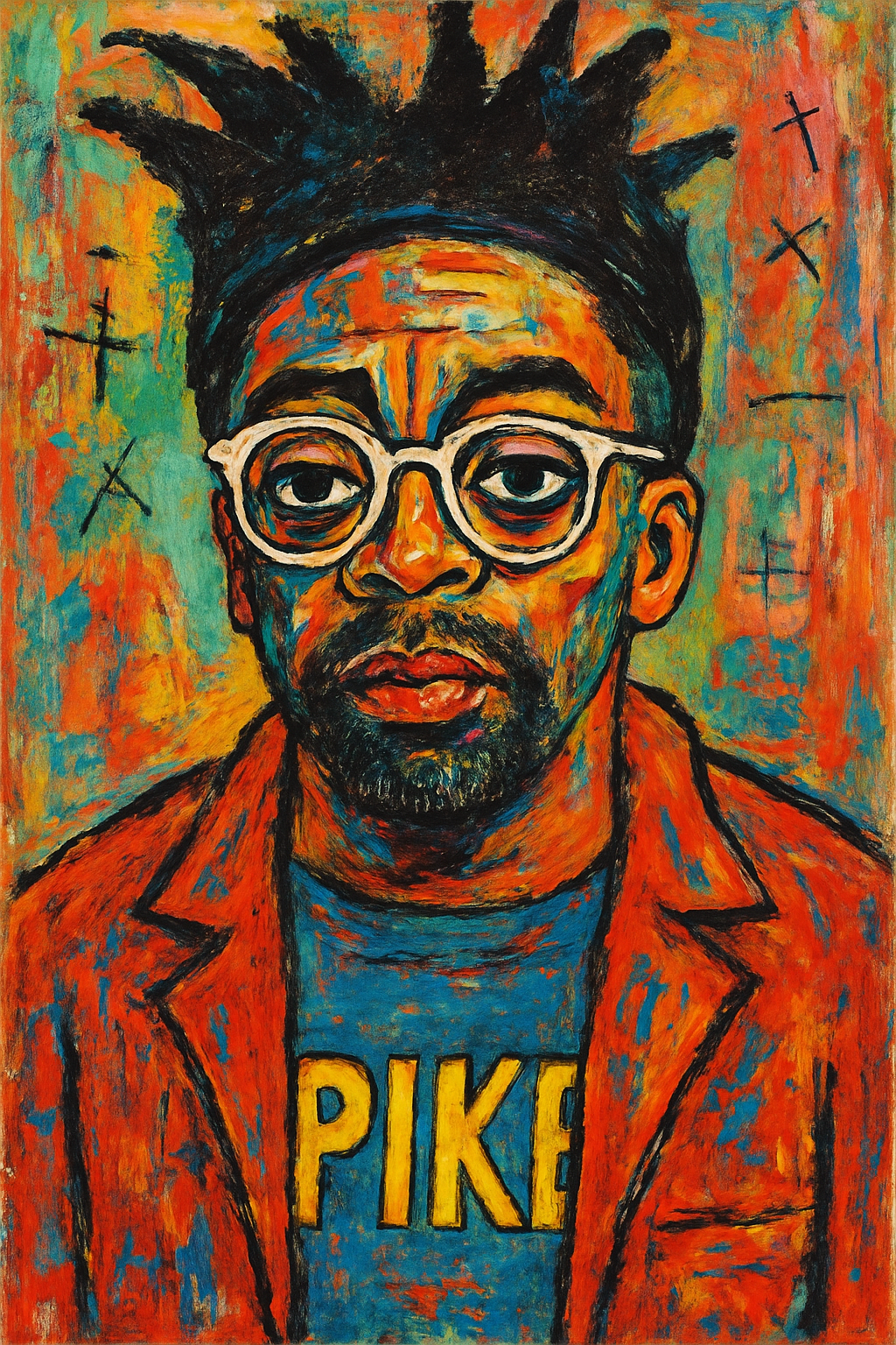 Spike Lee portrait – Basquiat Style Digital Art Print (Instant Download)