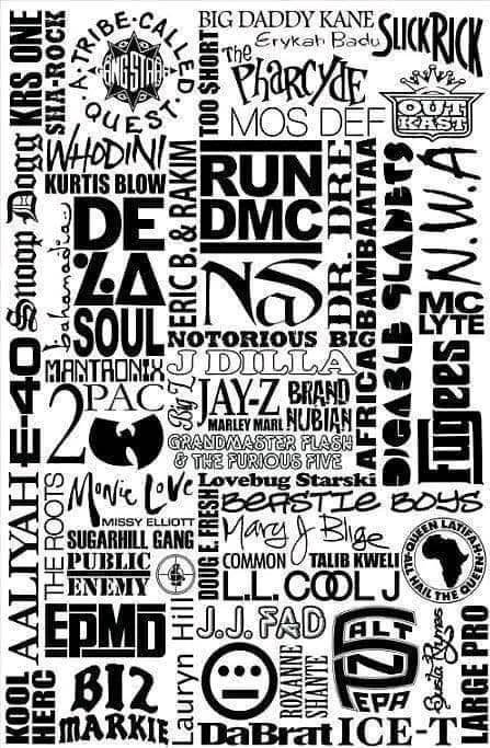 Hip Hop Legends Poster - Top Rappers logos collage - Digital Download - Digital Print
