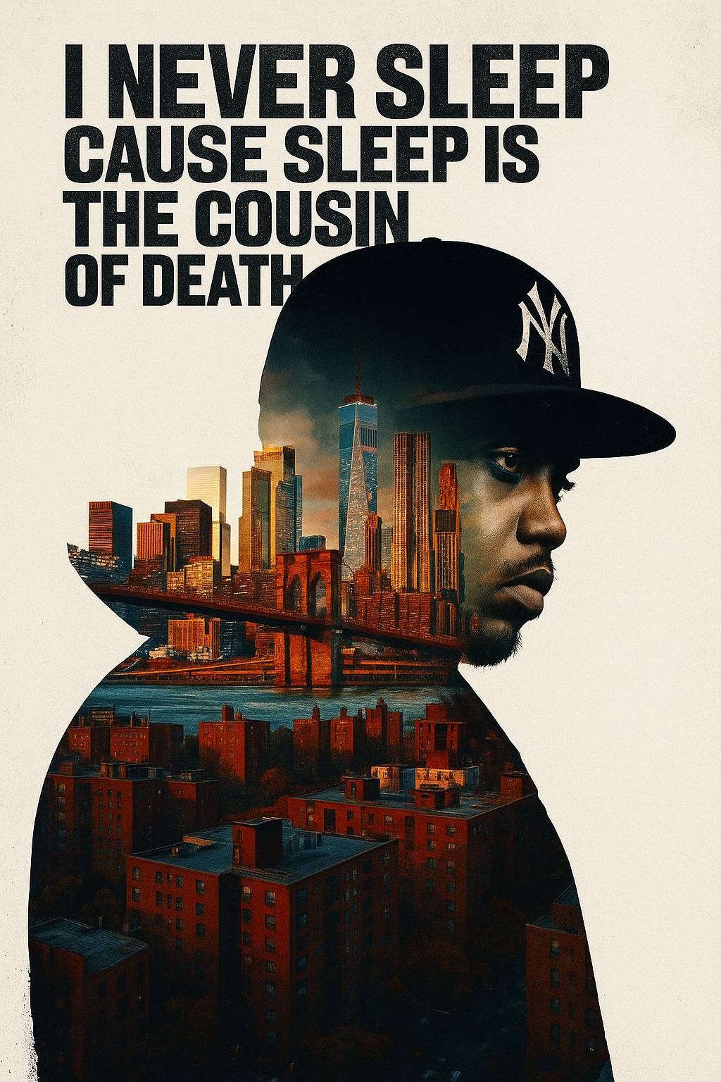 Hip Hop Legend Poster - Nas Lyrics - New York State of Mind Digital Download - Digital Print
