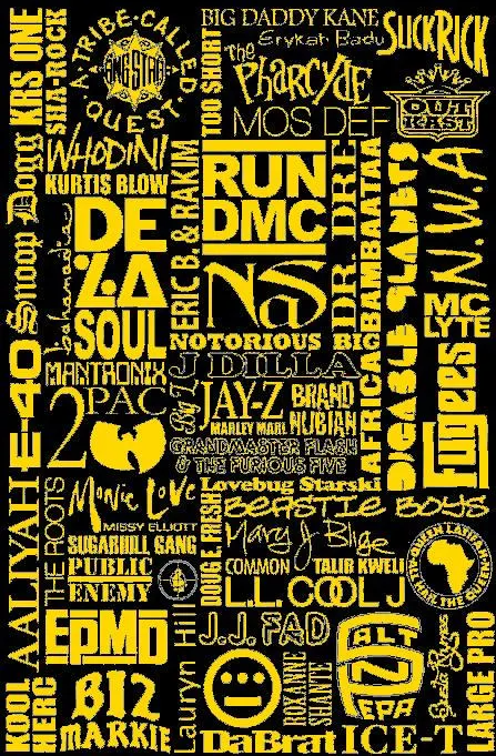 Hip Hop Legends Poster - Iconic Rappers logos collage - Digital Download - Digital Print
