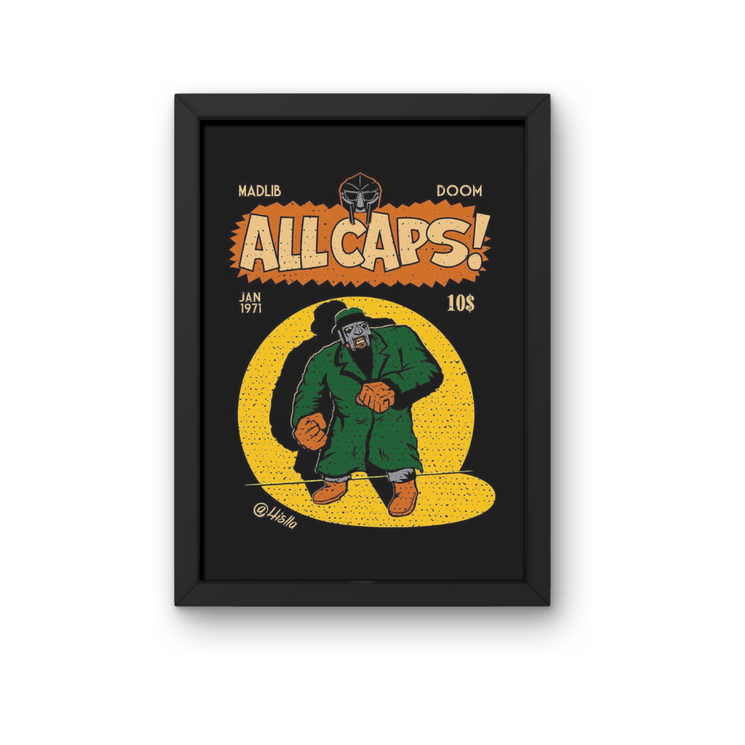 MF DOOM print ALL CAPS – MF DooM Digital Art Print (Instant Download)