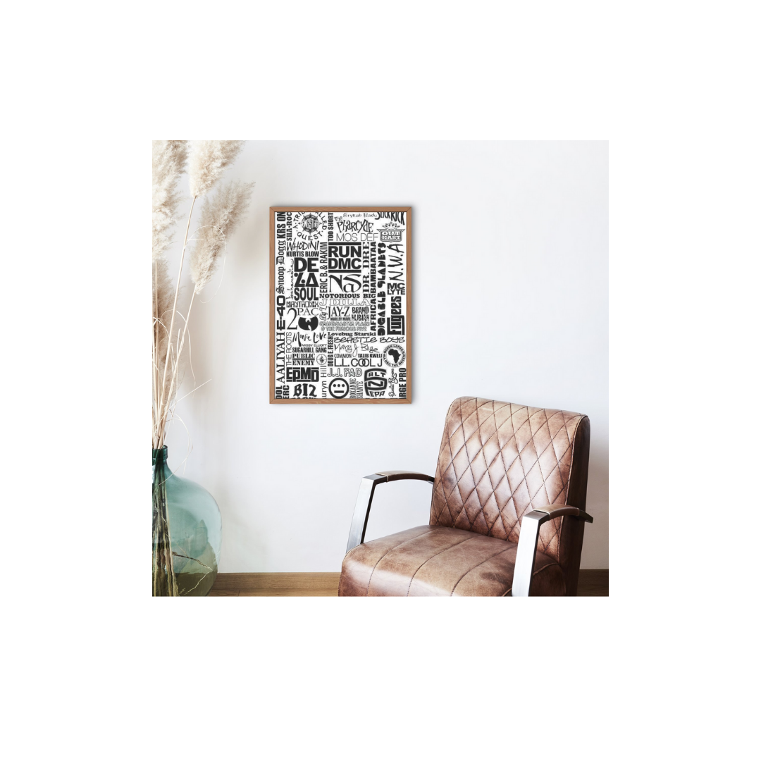Hip Hop Legends Poster - Top Rappers logos collage - Digital Download - Digital Print