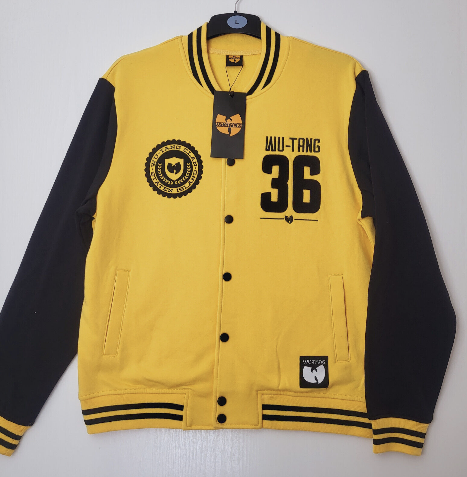 Varsity Bomber Wu-Tang Clan Jacket, Black and Yellow