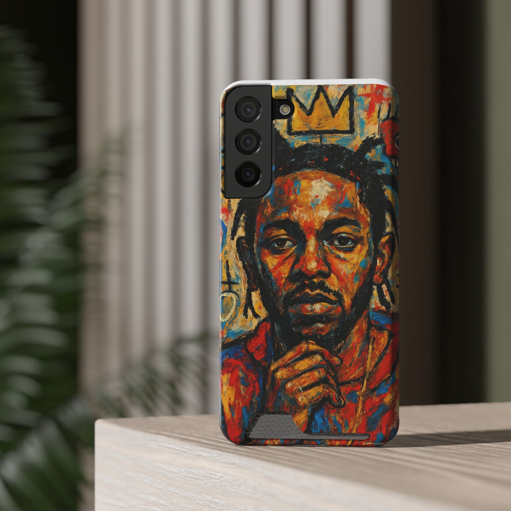Kendrick Lamar Phone Case, Artistic Basquiat Style Card Holder Cover, Gift for Hip-Hop Fans, K Dot Unique Phone Accessory, Music Lover Essential