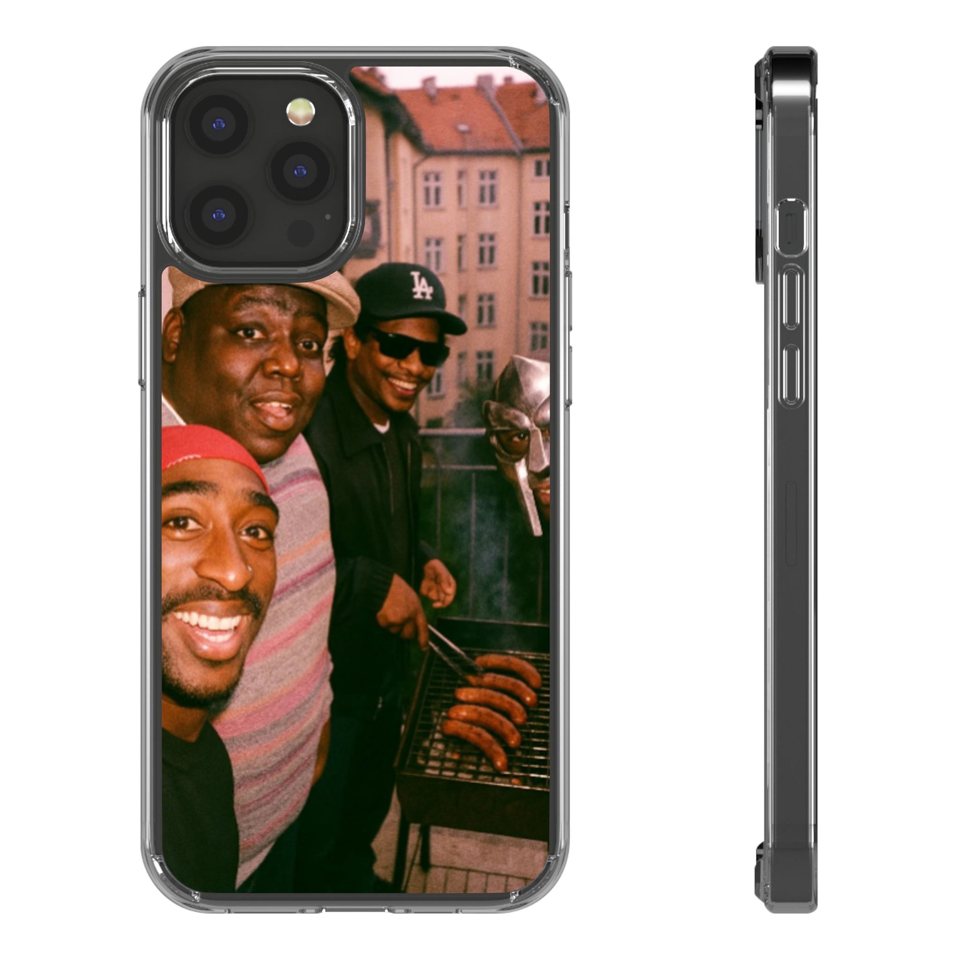 Hip-Hop Legends Clear Case for iPhone, Vintage Rapper Phone Cover, Clear TPU Case, Music Lover Gift, Pop Culture Accessories