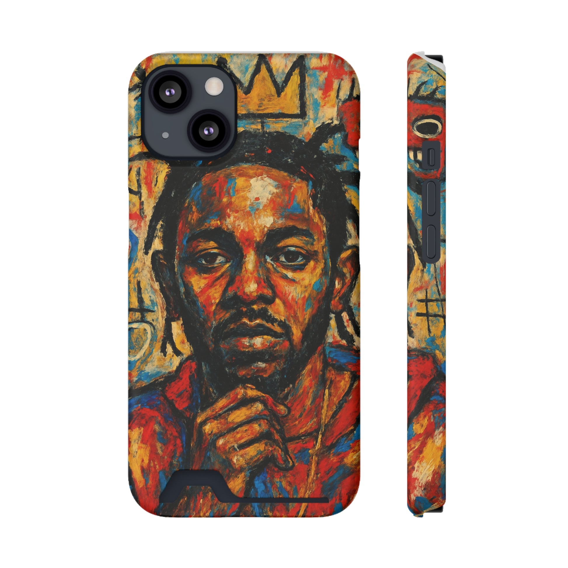 Kendrick Lamar Phone Case, Artistic Basquiat Style Card Holder Cover, Gift for Hip-Hop Fans, K Dot Unique Phone Accessory, Music Lover Essential