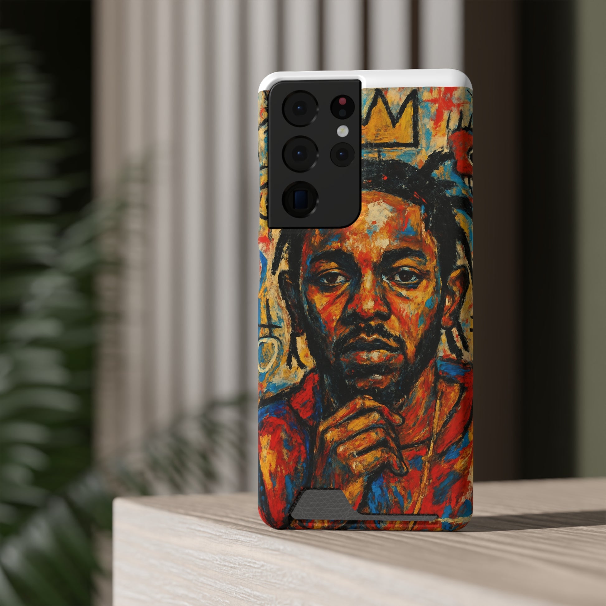 Kendrick Lamar Phone Case, Artistic Basquiat Style Card Holder Cover, Gift for Hip-Hop Fans, K Dot Unique Phone Accessory, Music Lover Essential