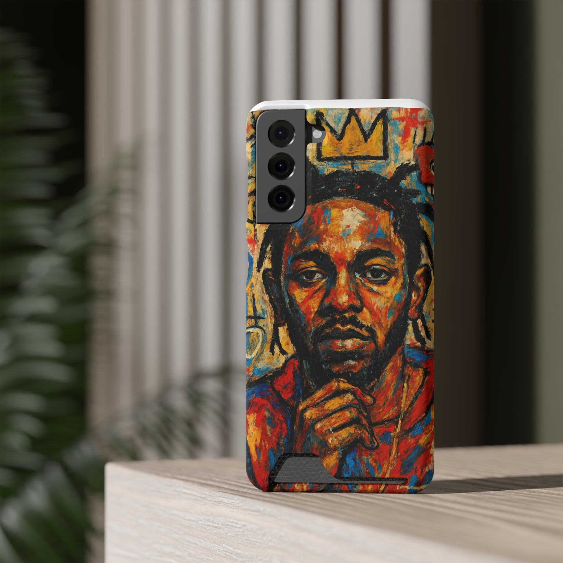 Kendrick Lamar Phone Case, Artistic Basquiat Style Card Holder Cover, Gift for Hip-Hop Fans, K Dot Unique Phone Accessory, Music Lover Essential