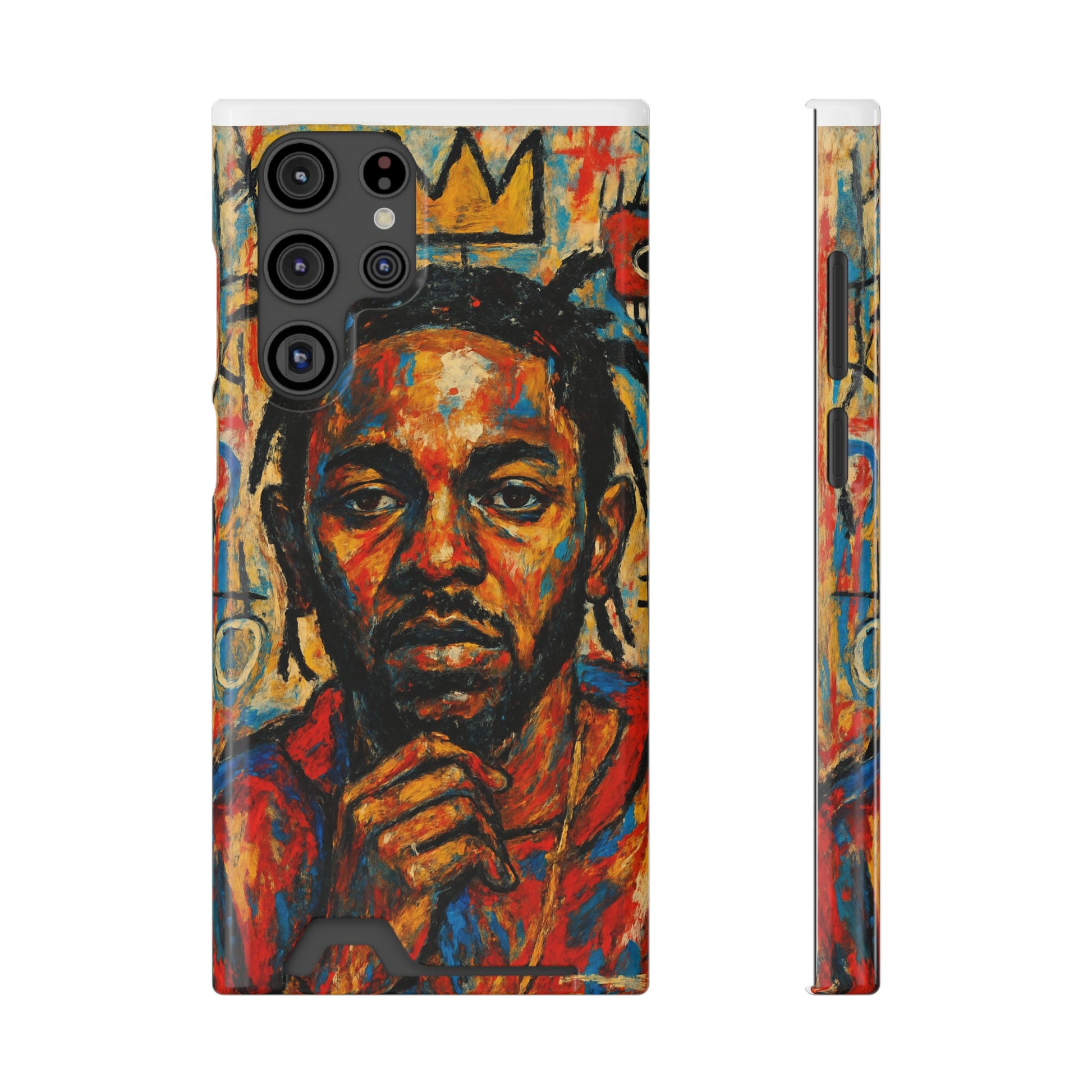 Kendrick Lamar Phone Case, Artistic Basquiat Style Card Holder Cover, Gift for Hip-Hop Fans, K Dot Unique Phone Accessory, Music Lover Essential