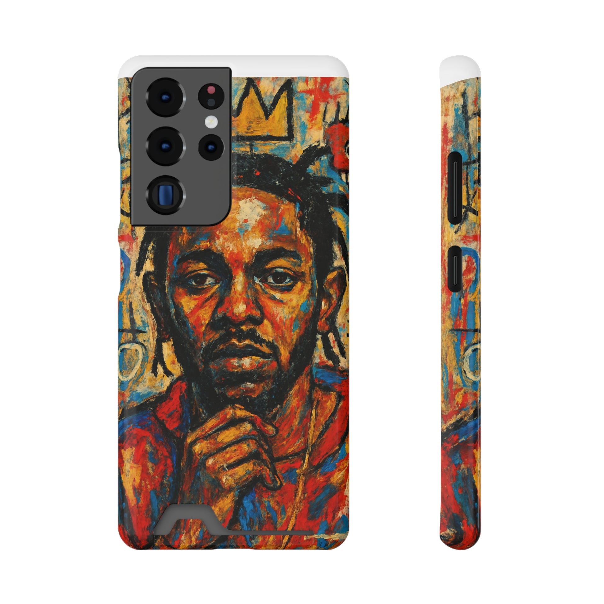 Kendrick Lamar Phone Case, Artistic Basquiat Style Card Holder Cover, Gift for Hip-Hop Fans, K Dot Unique Phone Accessory, Music Lover Essential