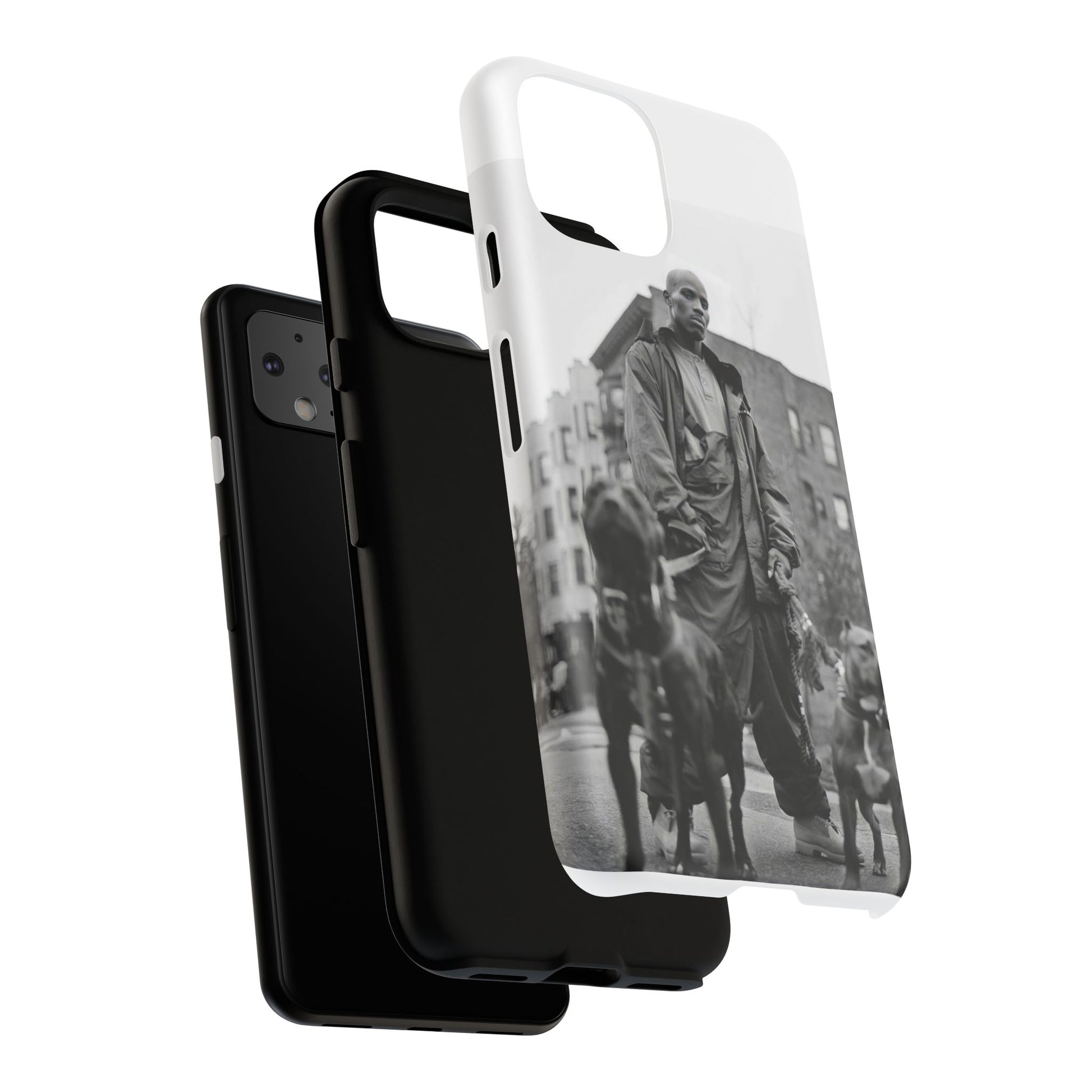 Black & White DMX Tough Phone Case, Urban Style Cover, Pet Lover Gift, Trendy Cell Phone Accessory, Durable Protection