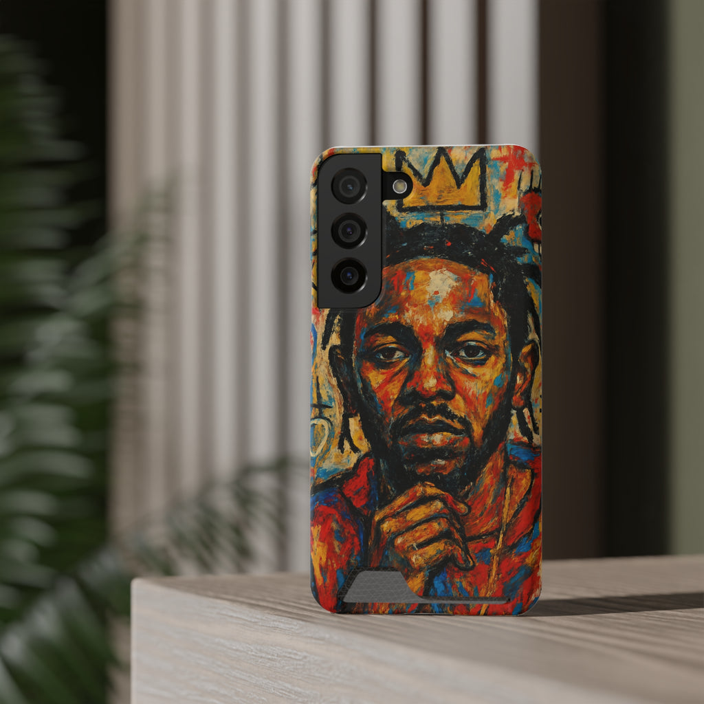 Kendrick Lamar Phone Case, Artistic Basquiat Style Card Holder Cover, Gift for Hip-Hop Fans, K Dot Unique Phone Accessory, Music Lover Essential