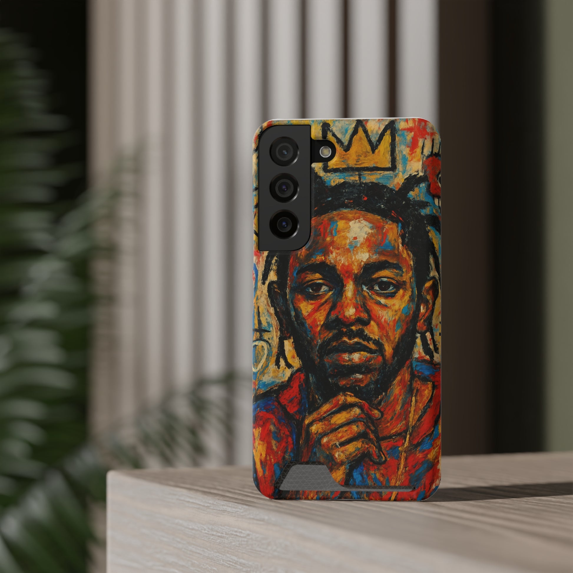 Kendrick Lamar Phone Case, Artistic Basquiat Style Card Holder Cover, Gift for Hip-Hop Fans, K Dot Unique Phone Accessory, Music Lover Essential