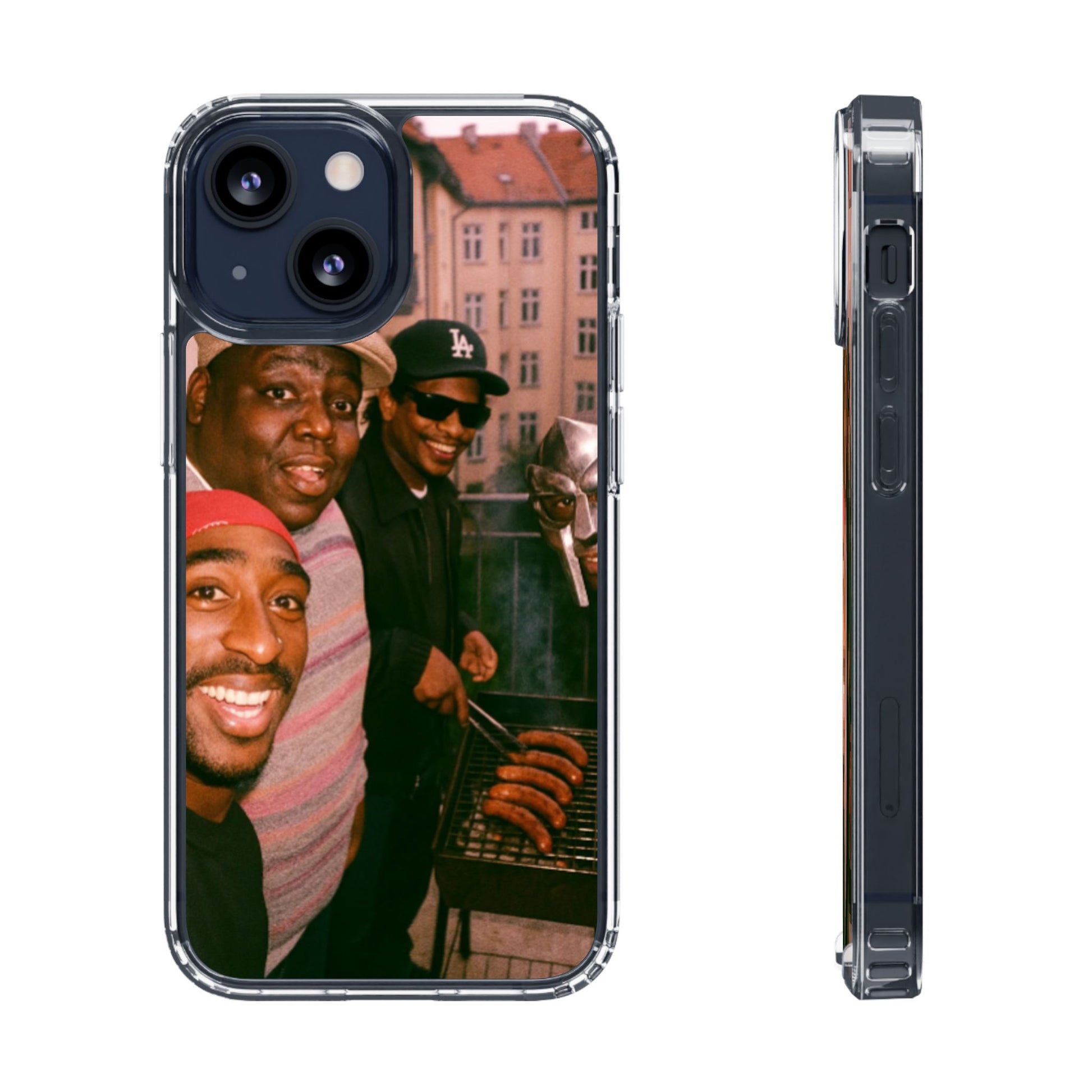 Hip-Hop Legends Clear Case for iPhone, Vintage Rapper Phone Cover, Clear TPU Case, Music Lover Gift, Pop Culture Accessories