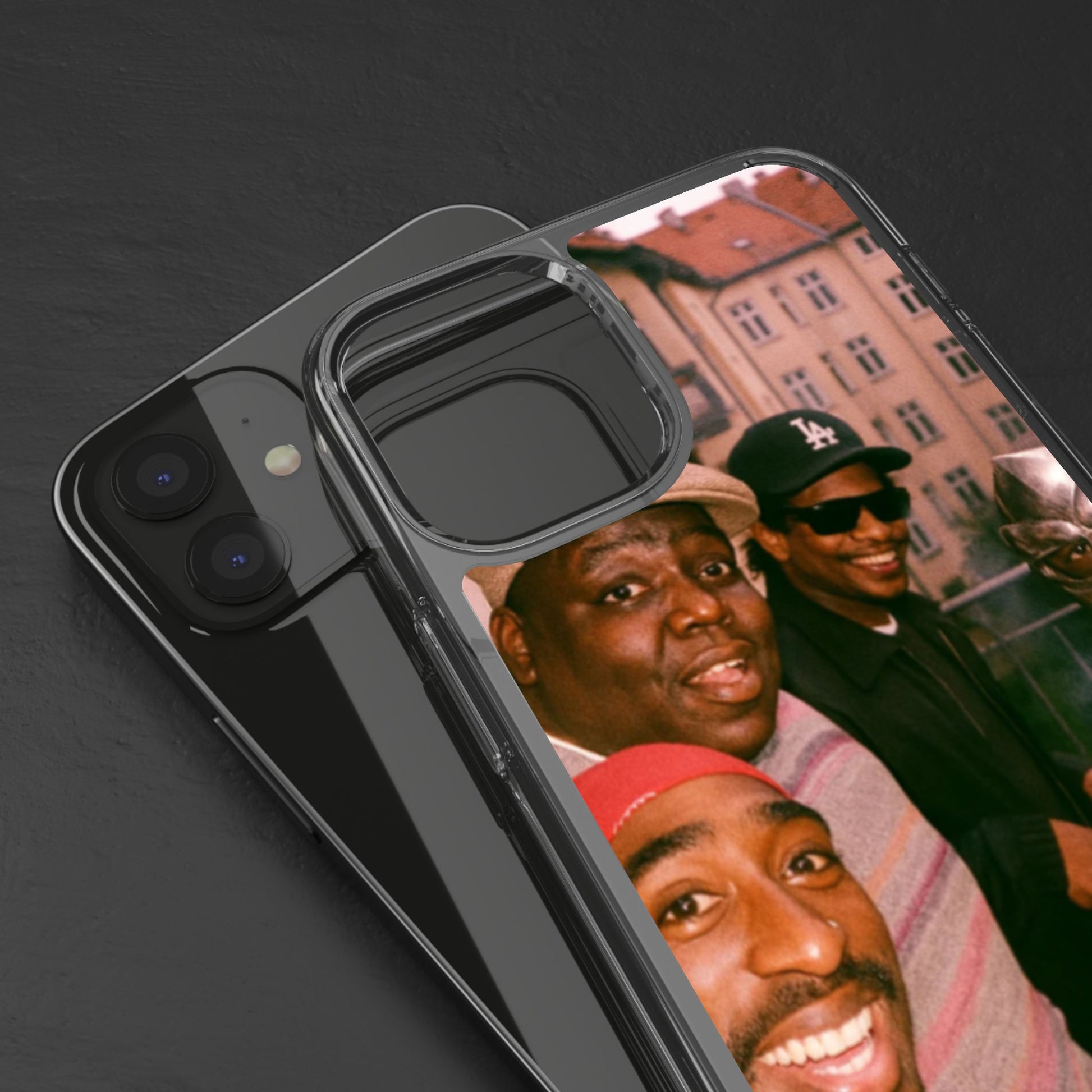 Hip-Hop Legends Clear Case for iPhone, Vintage Rapper Phone Cover, Clear TPU Case, Music Lover Gift, Pop Culture Accessories