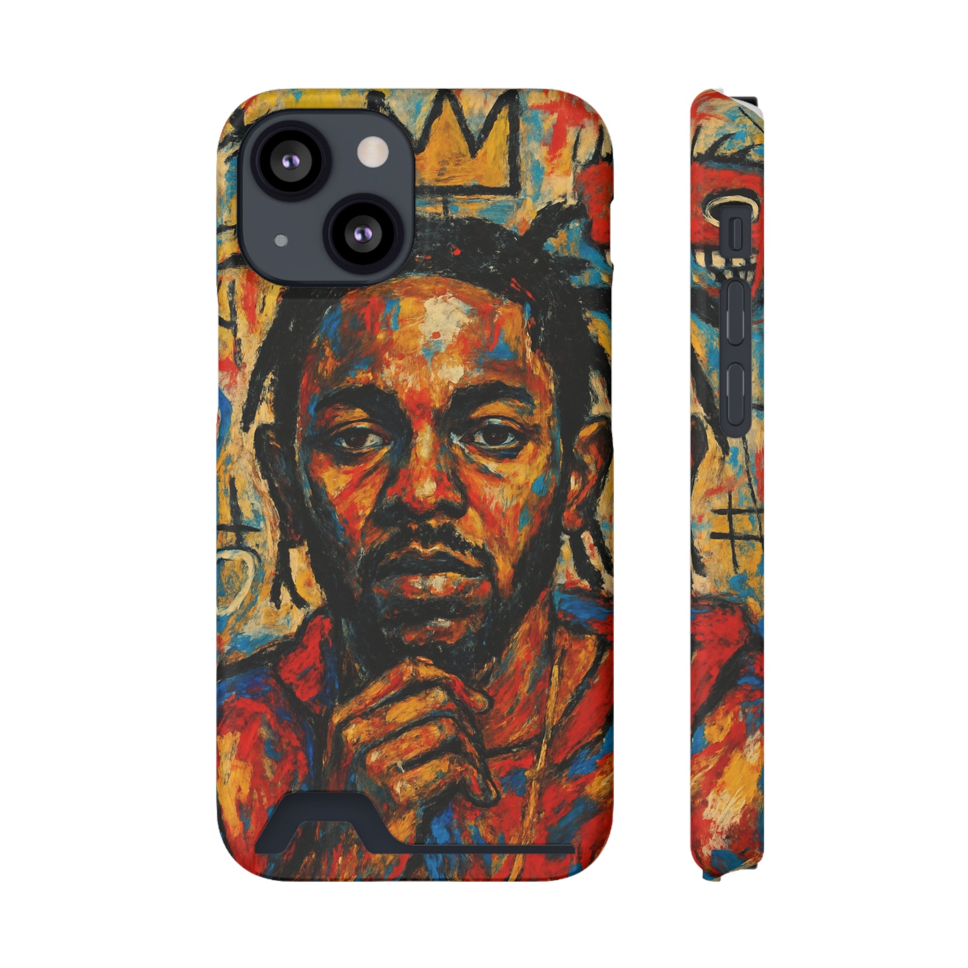 Kendrick Lamar Phone Case, Artistic Basquiat Style Card Holder Cover, Gift for Hip-Hop Fans, K Dot Unique Phone Accessory, Music Lover Essential