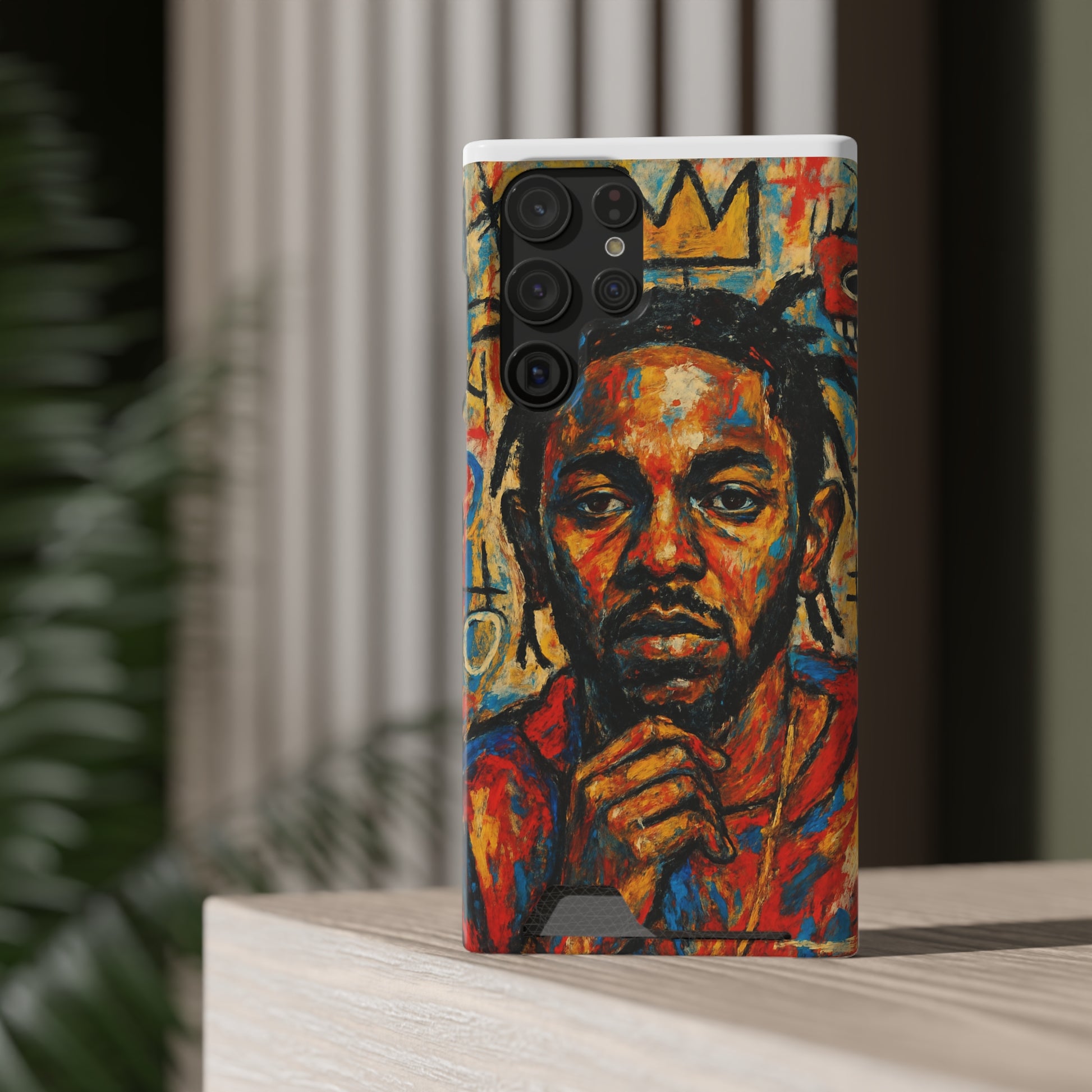 Kendrick Lamar Phone Case, Artistic Basquiat Style Card Holder Cover, Gift for Hip-Hop Fans, K Dot Unique Phone Accessory, Music Lover Essential