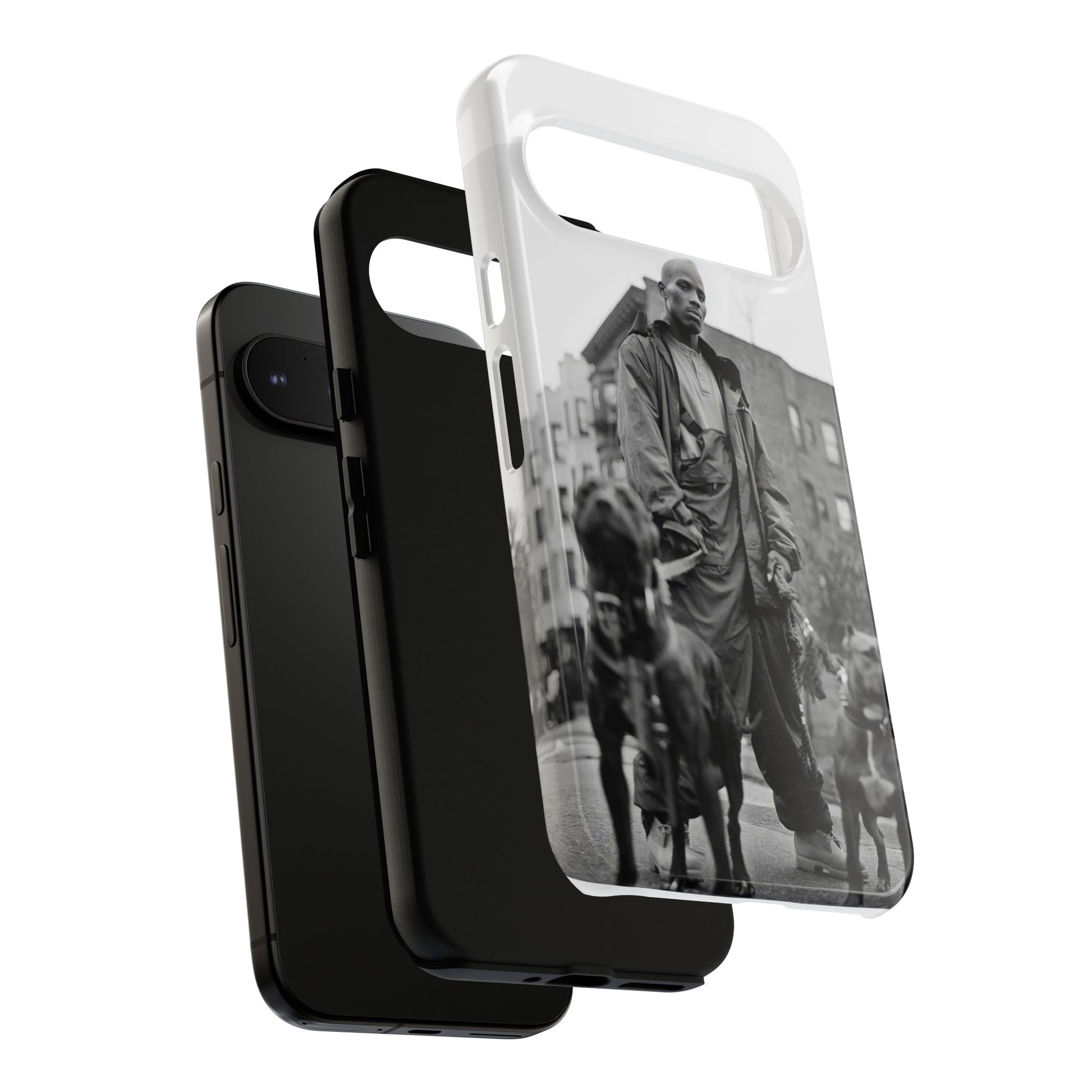 Black & White DMX Tough Phone Case, Urban Style Cover, Pet Lover Gift, Trendy Cell Phone Accessory, Durable Protection
