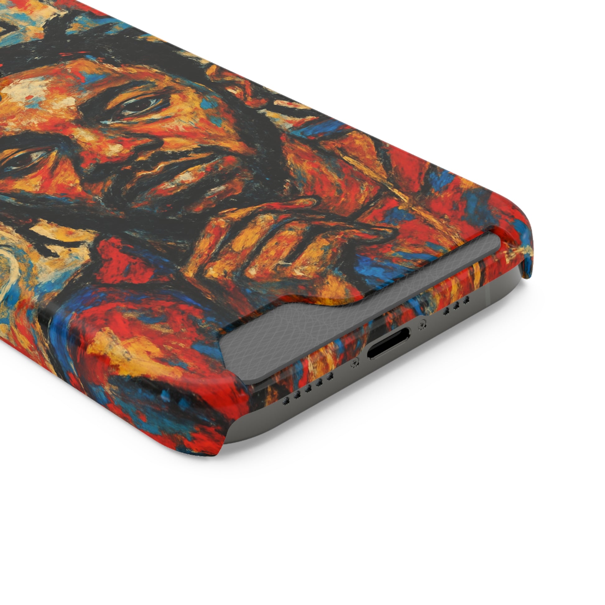 Kendrick Lamar Phone Case, Artistic Basquiat Style Card Holder Cover, Gift for Hip-Hop Fans, K Dot Unique Phone Accessory, Music Lover Essential