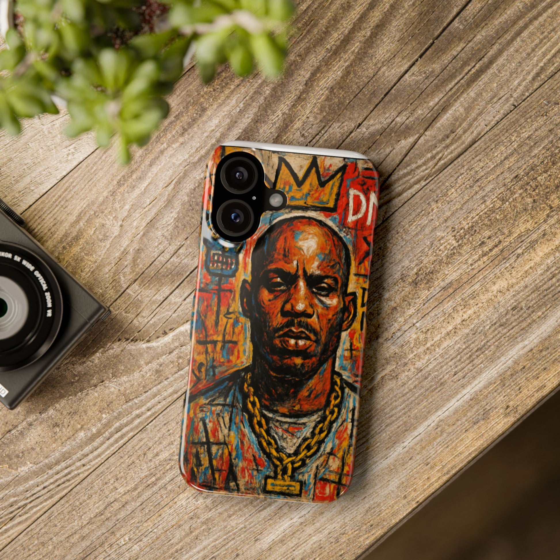 Vibrant Slim Phone Cases for Music Lovers, Unique Art Cases, DMX Tribute, Hip-Hop Accessories, Basquiat style artwork