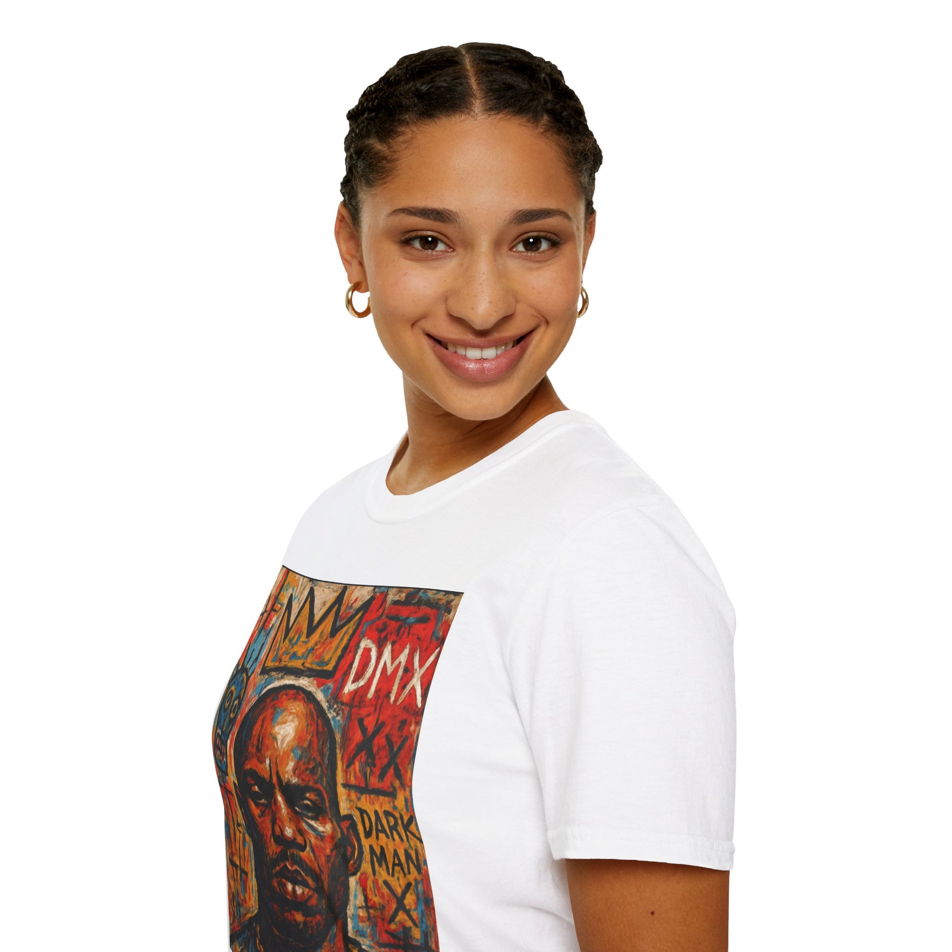 DMX Tribute Unisex Softstyle T-Shirt, Hip Hop Apparel, Musician Gift, Streetwear, Concert Outfit, Retro Graphic Tee, Basquiat Style