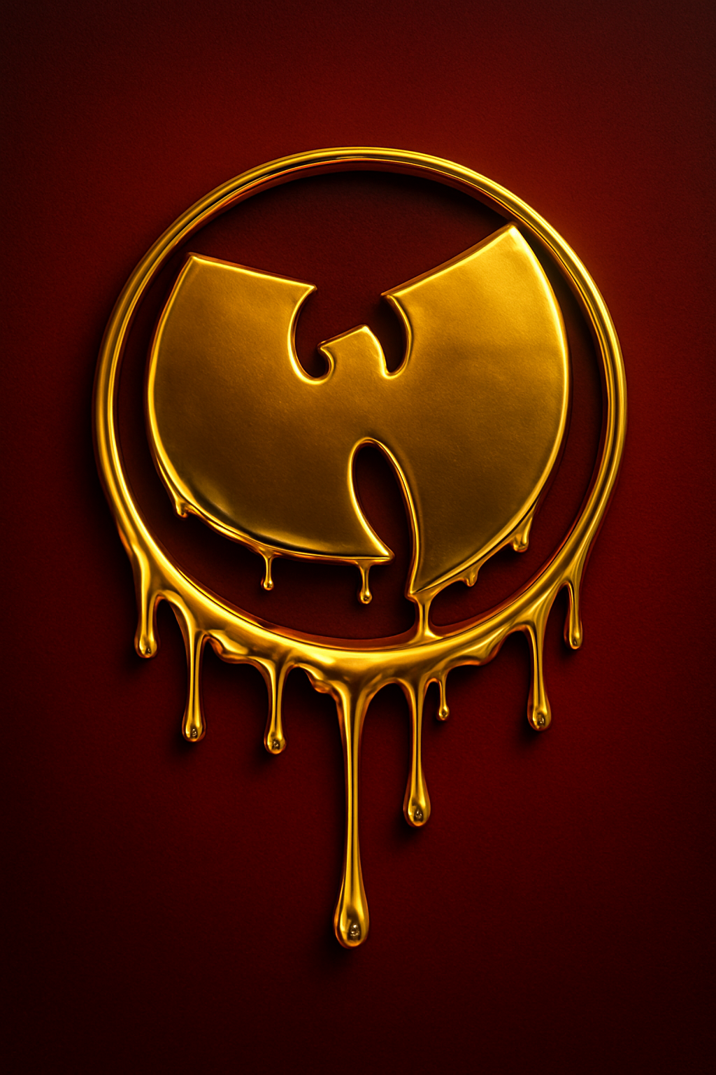Hip Hop Wu Tang Poster - Iconic 3D Liquid Gold Wu logo - Digital Download - Digital Print