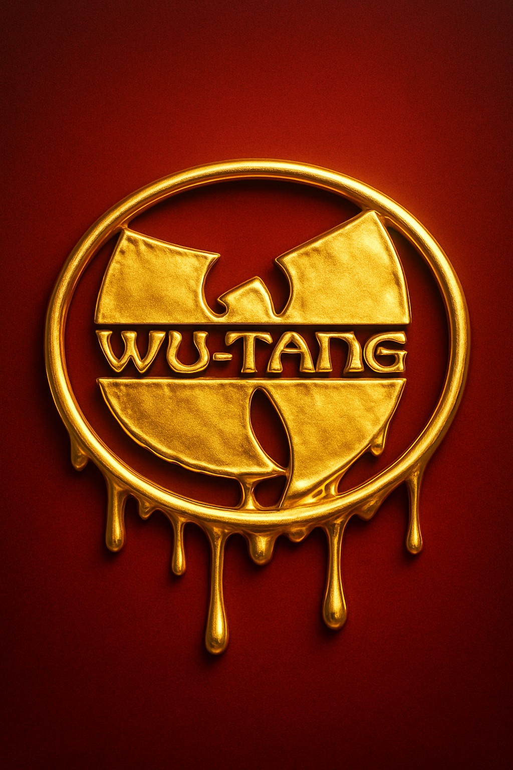 Hip Hop Wu Tang Poster - Iconic 3D Liquid Gold Wu Tang logo - Digital Download - Digital Print
