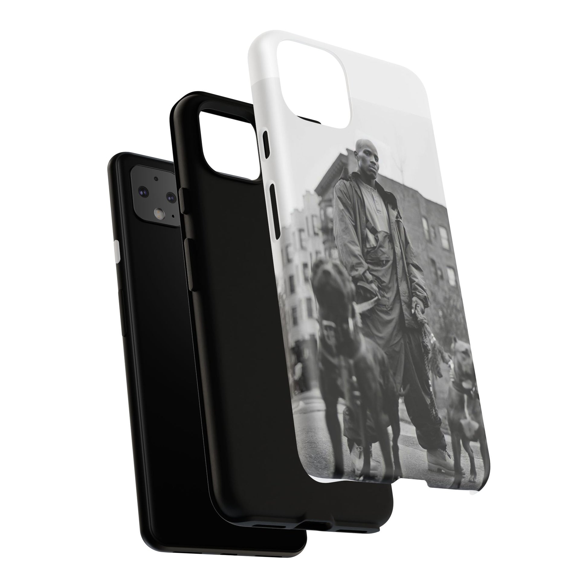 Black & White DMX Tough Phone Case, Urban Style Cover, Pet Lover Gift, Trendy Cell Phone Accessory, Durable Protection