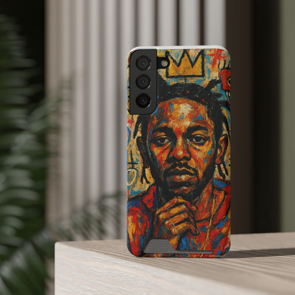 Kendrick Lamar Phone Case, Artistic Basquiat Style Card Holder Cover, Gift for Hip-Hop Fans, K Dot Unique Phone Accessory, Music Lover Essential