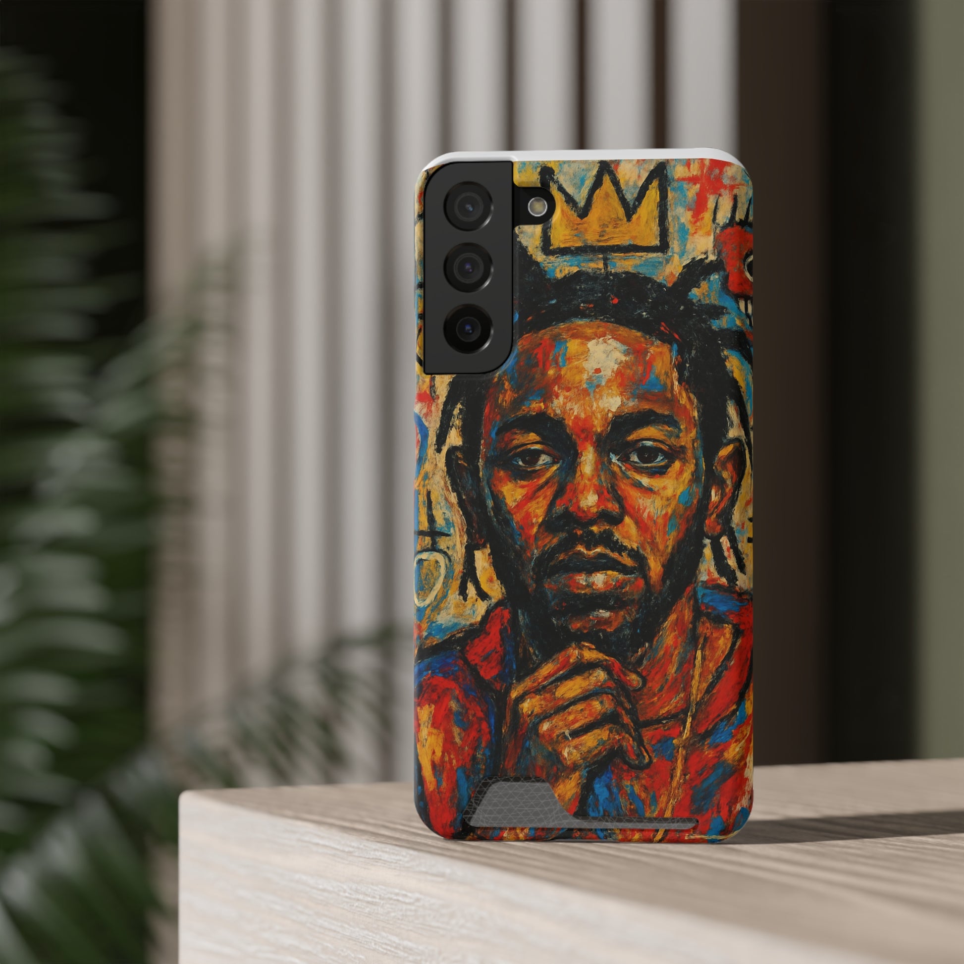 Kendrick Lamar Phone Case, Artistic Basquiat Style Card Holder Cover, Gift for Hip-Hop Fans, K Dot Unique Phone Accessory, Music Lover Essential