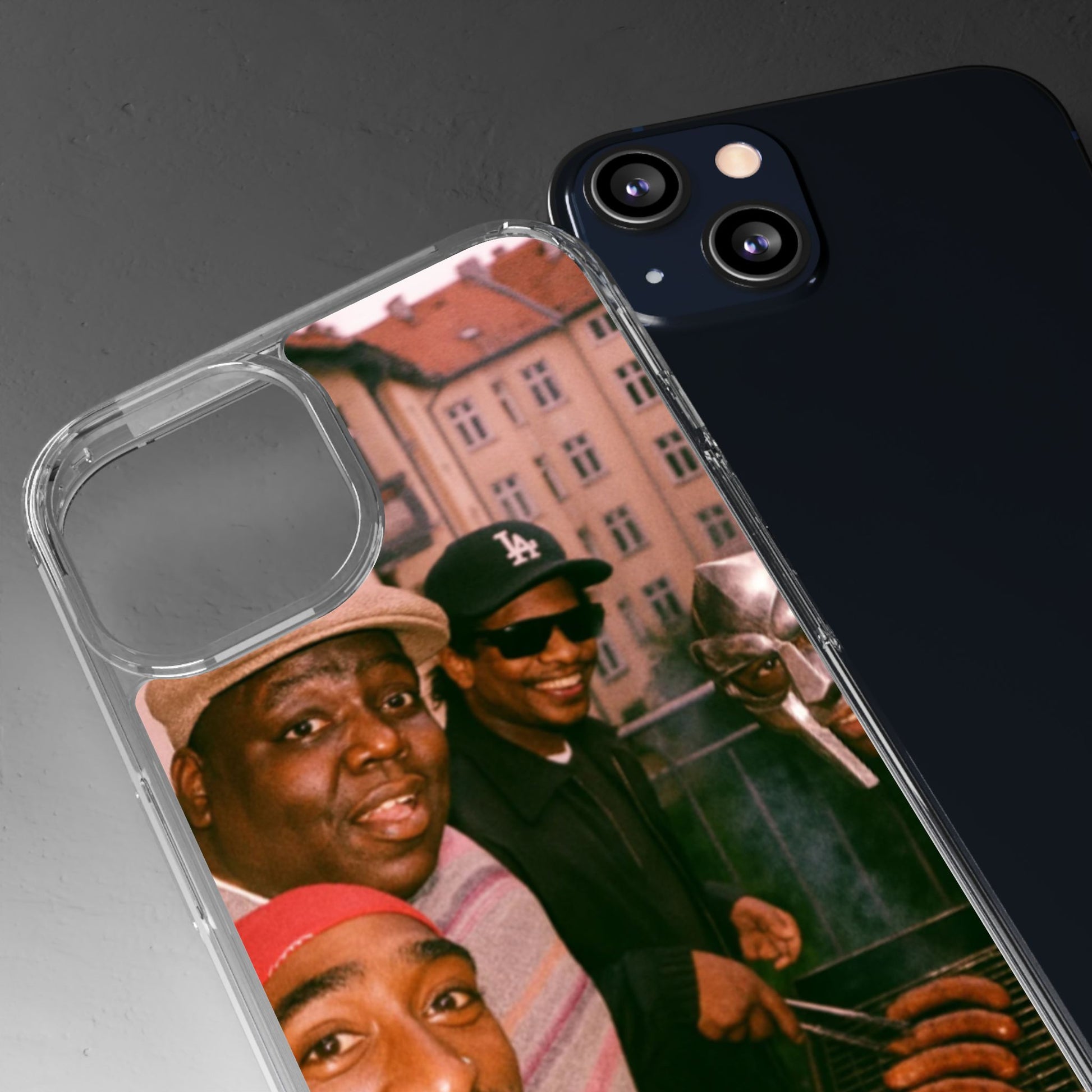 Hip-Hop Legends Clear Case for iPhone, Vintage Rapper Phone Cover, Clear TPU Case, Music Lover Gift, Pop Culture Accessories