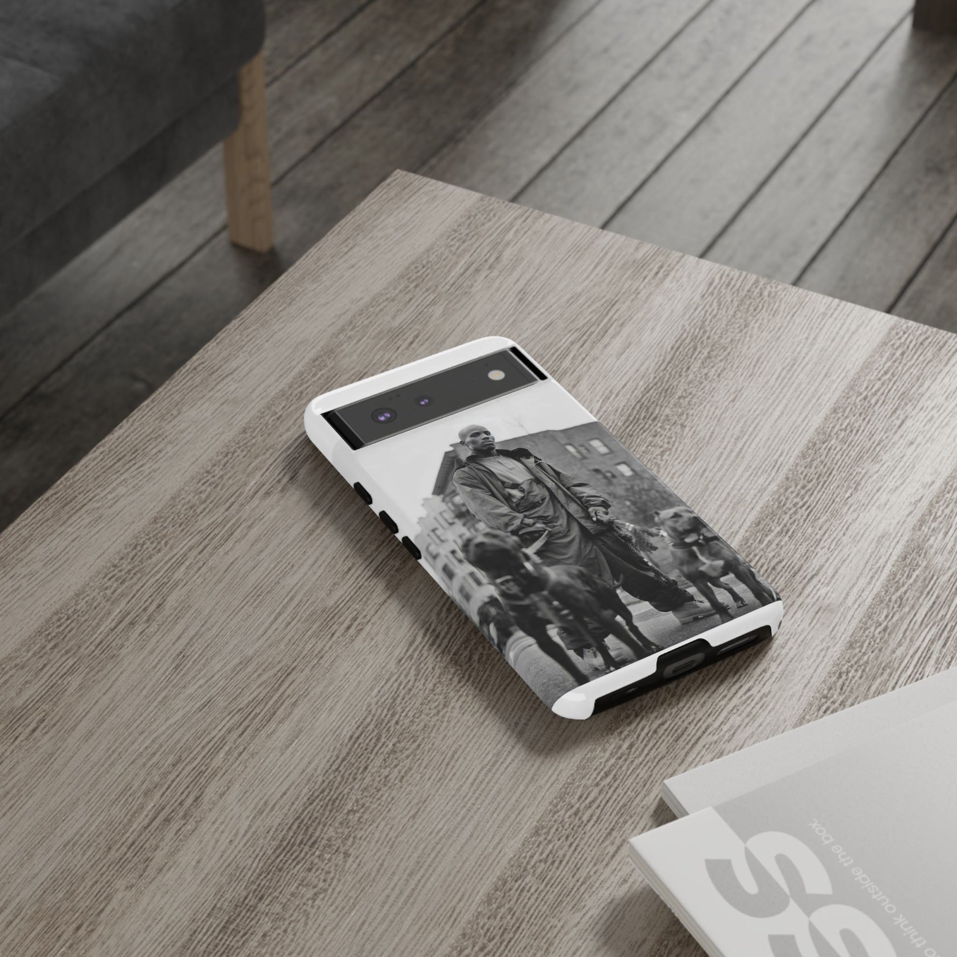 Black & White DMX Tough Phone Case, Urban Style Cover, Pet Lover Gift, Trendy Cell Phone Accessory, Durable Protection