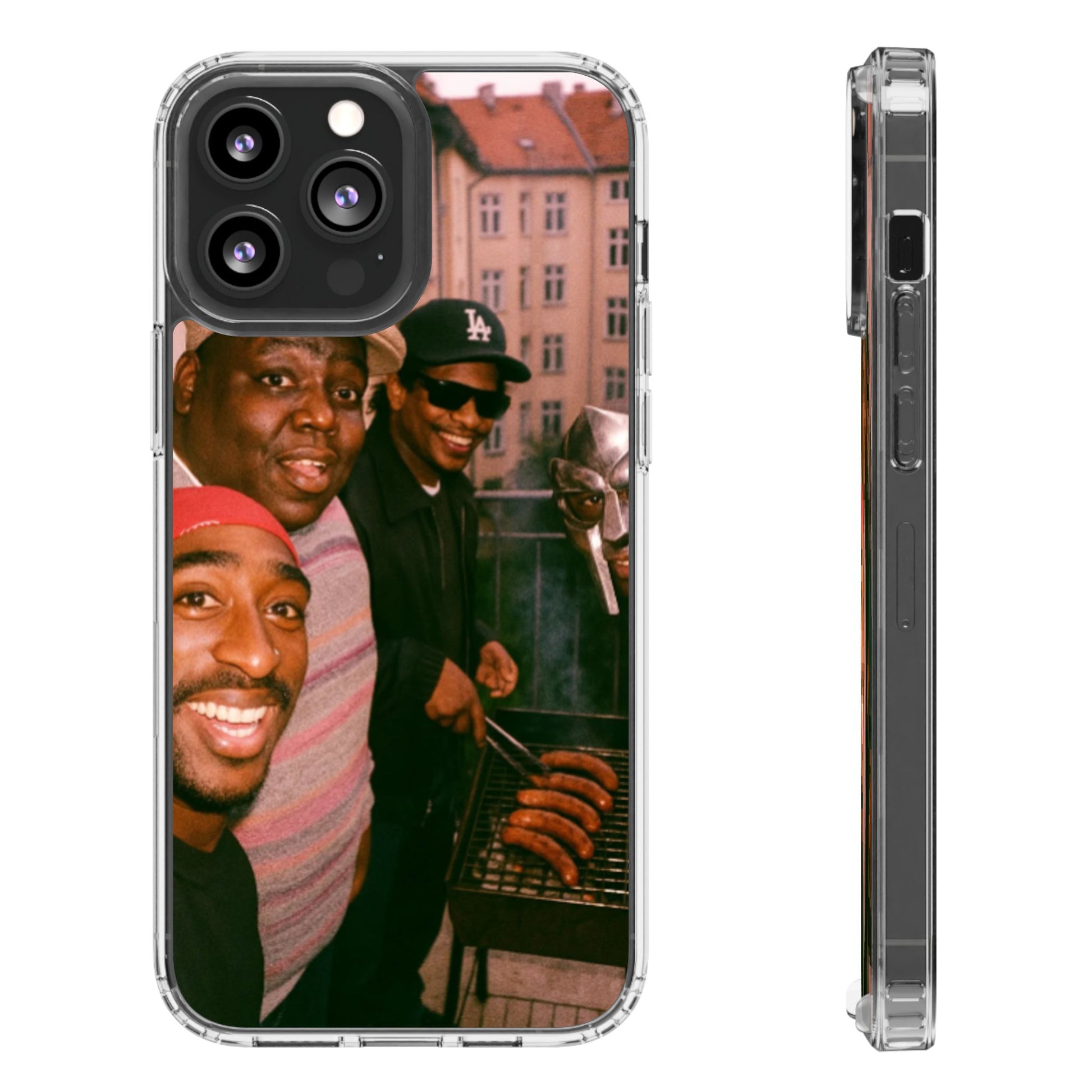 Hip-Hop Legends Clear Case for iPhone, Vintage Rapper Phone Cover, Clear TPU Case, Music Lover Gift, Pop Culture Accessories