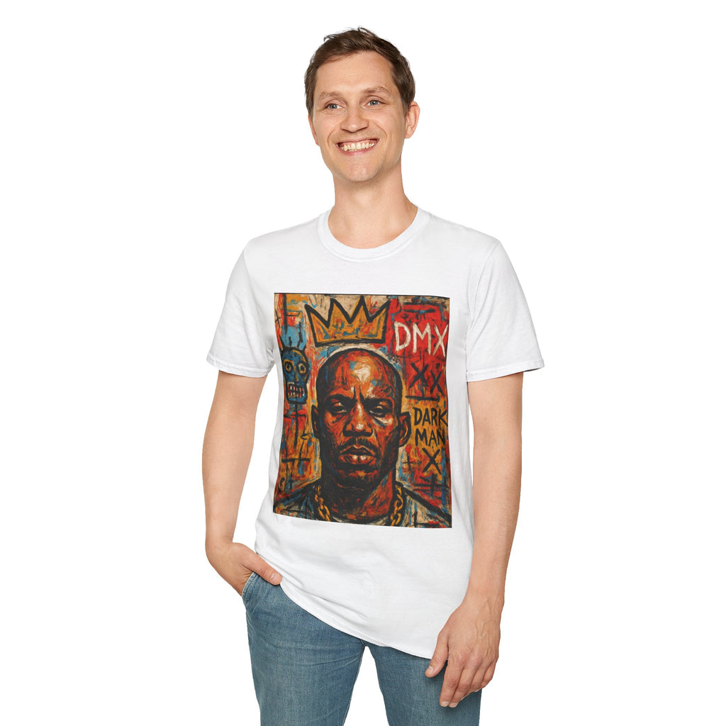 DMX Tribute Unisex Softstyle T-Shirt, Hip Hop Apparel, Musician Gift, Streetwear, Concert Outfit, Retro Graphic Tee, Basquiat Style