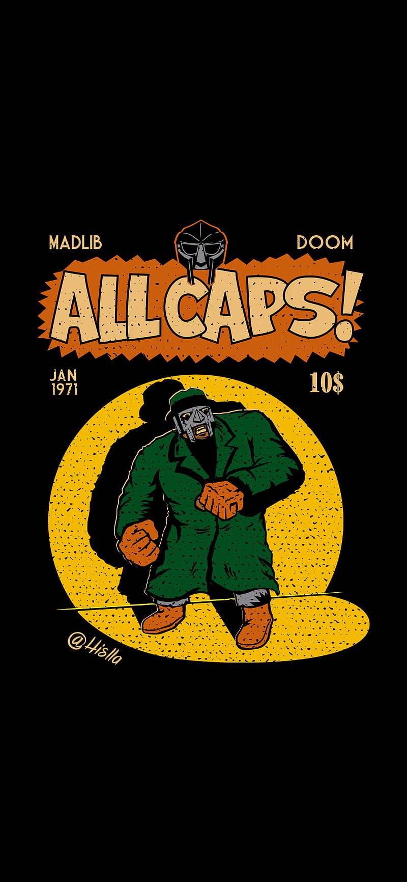 MF DOOM print ALL CAPS – MF DooM Digital Art Print (Instant Download)