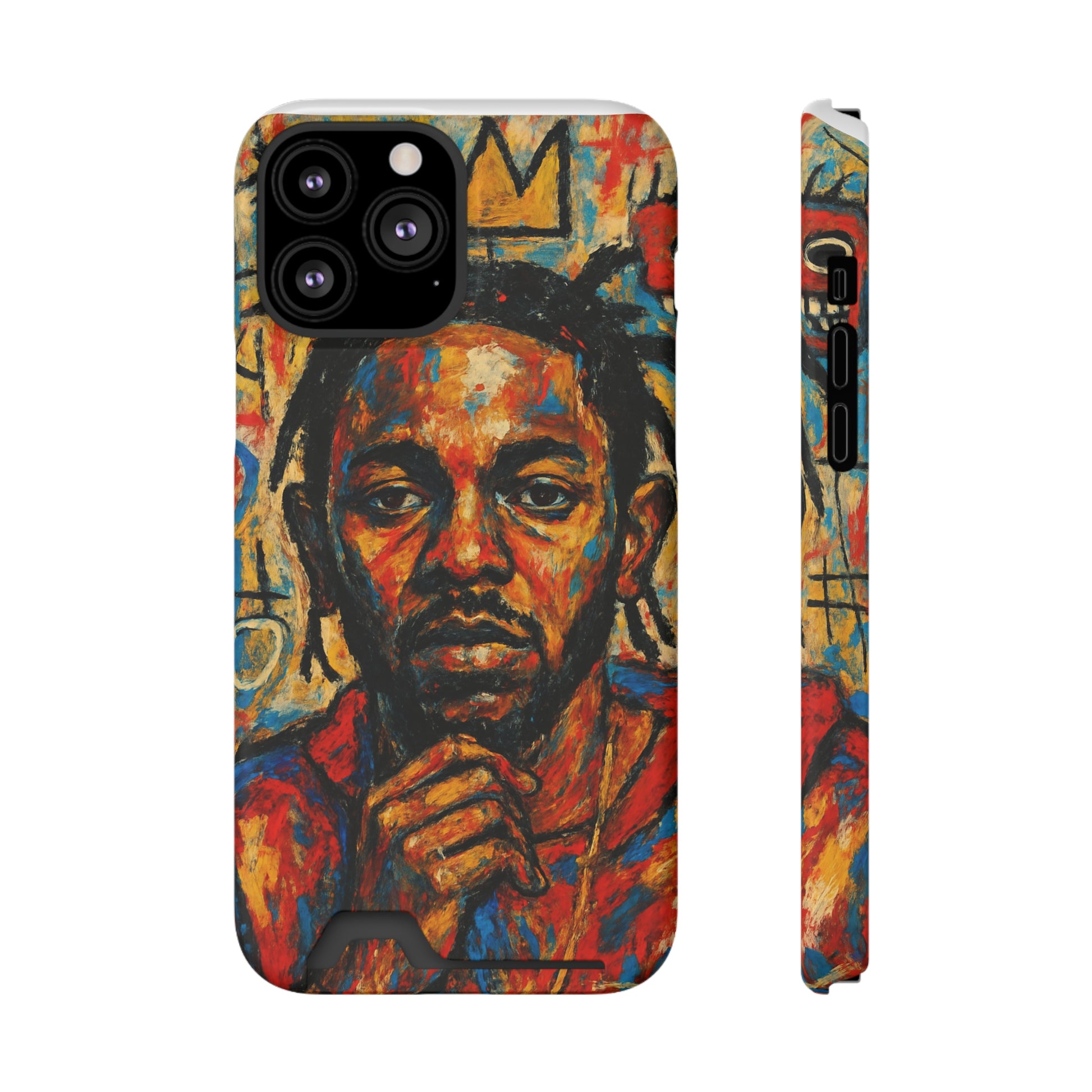 Kendrick Lamar Phone Case, Artistic Basquiat Style Card Holder Cover, Gift for Hip-Hop Fans, K Dot Unique Phone Accessory, Music Lover Essential