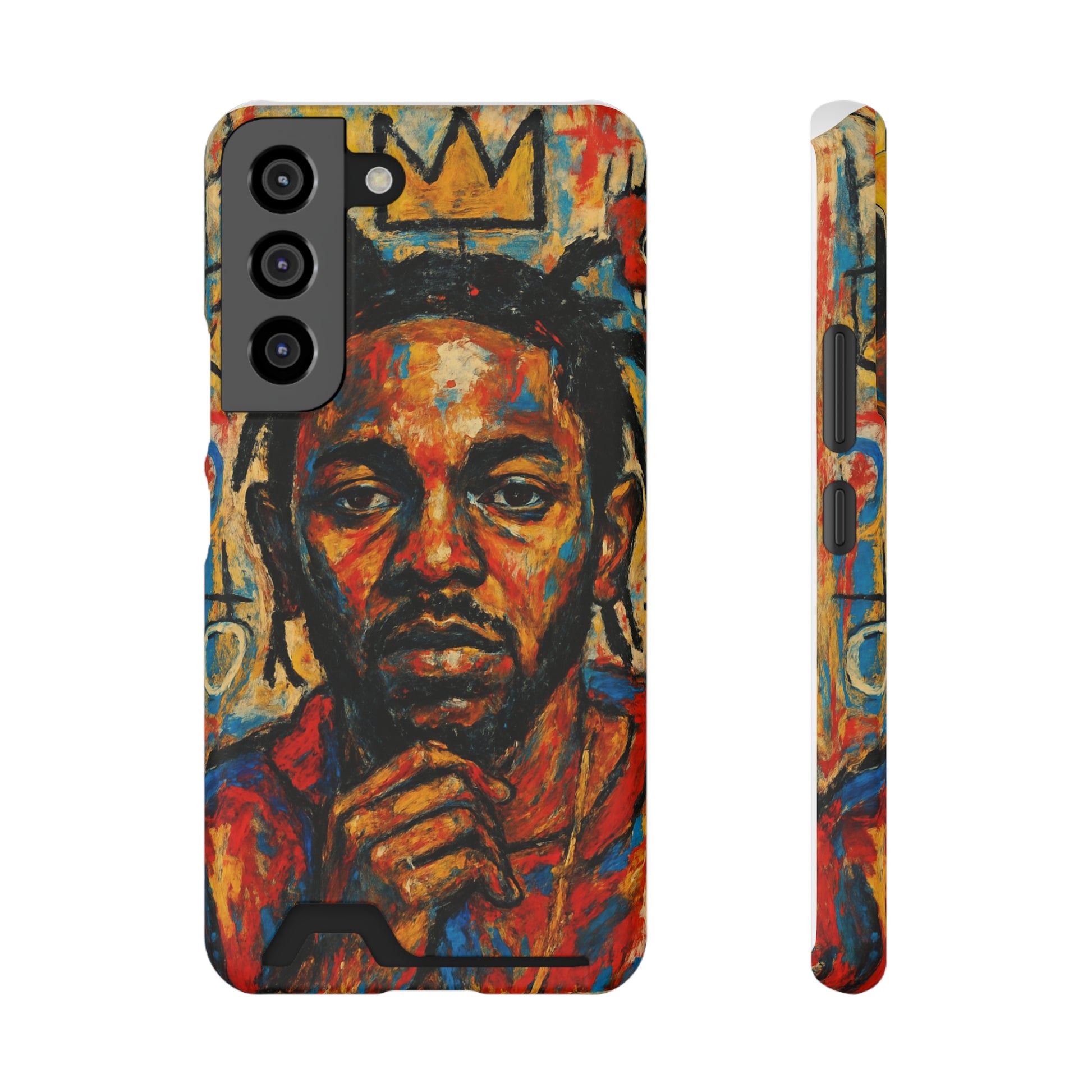 Kendrick Lamar Phone Case, Artistic Basquiat Style Card Holder Cover, Gift for Hip-Hop Fans, K Dot Unique Phone Accessory, Music Lover Essential