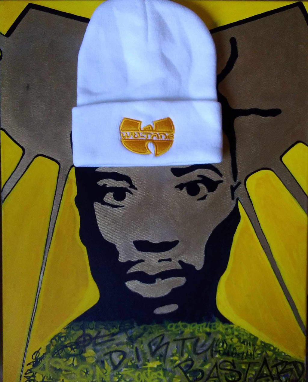 Beanie Hat Wu-Tang - White & Yellow/Gold