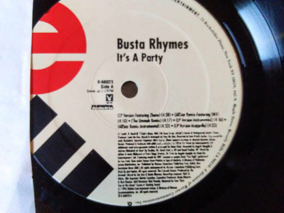 Busta Rhymes, Es un disco de vinilo Party / III Vibe, con SWV, Zhane y Q Tip - Primera edición 1996