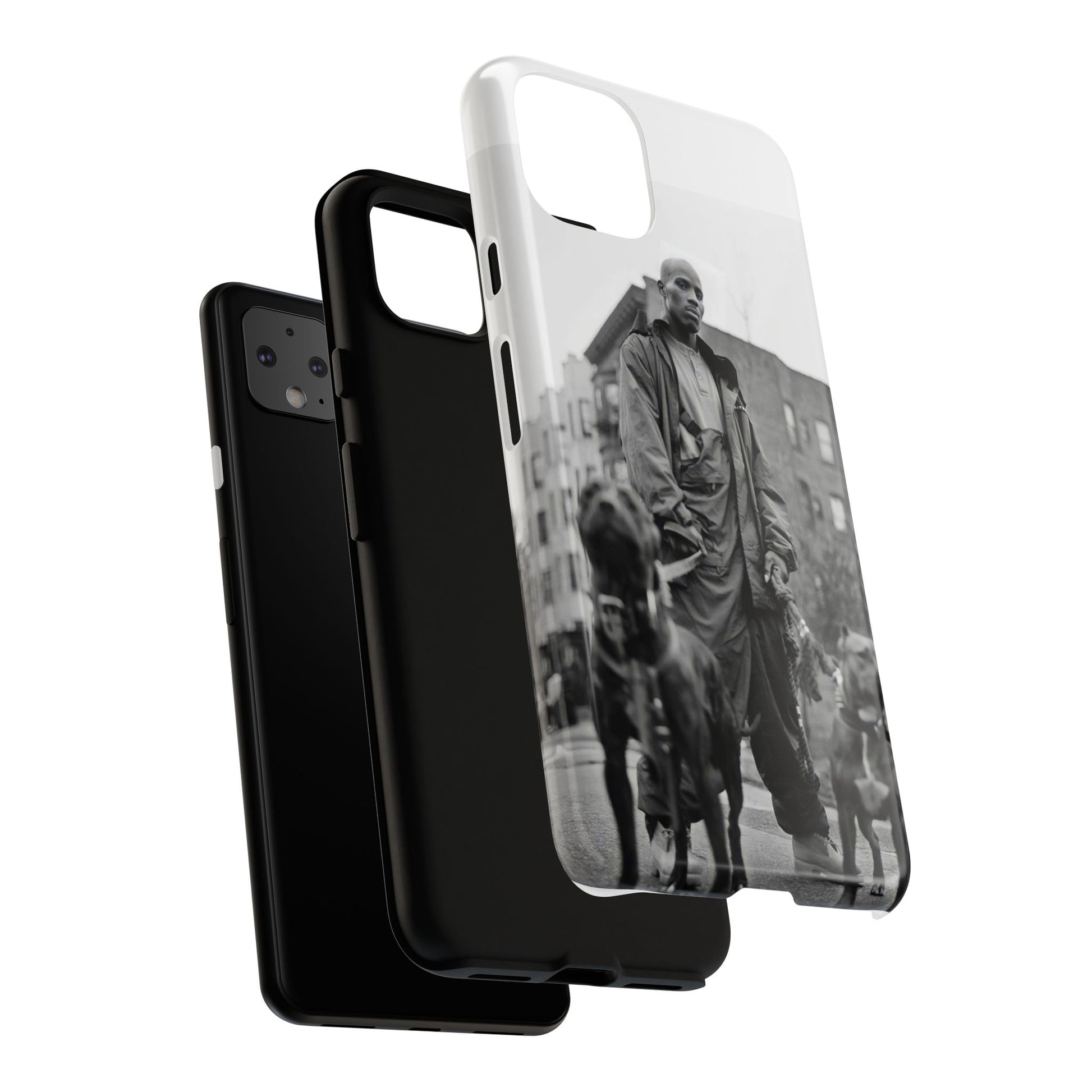 Black & White DMX Tough Phone Case, Urban Style Cover, Pet Lover Gift, Trendy Cell Phone Accessory, Durable Protection