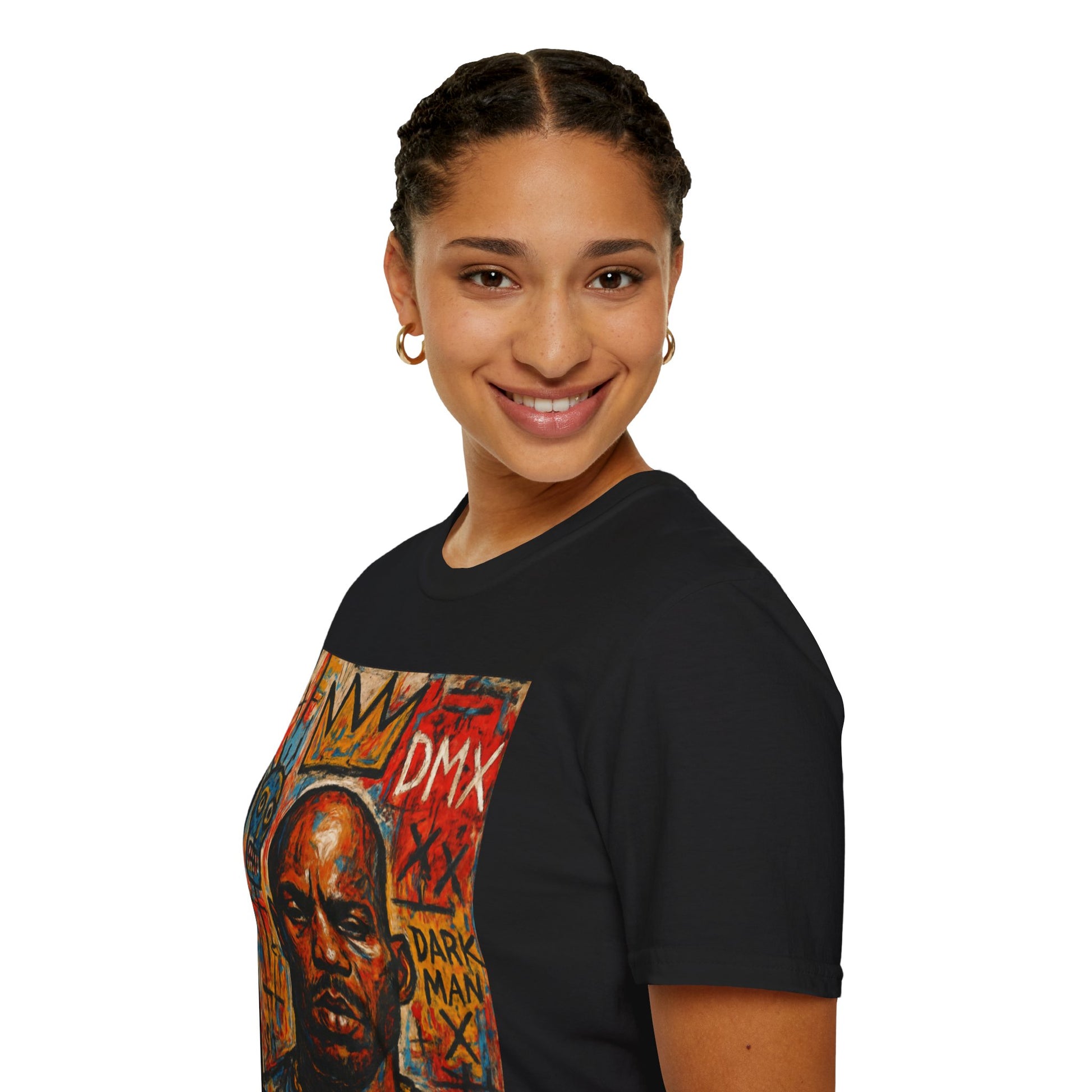 DMX Tribute Unisex Softstyle T-Shirt, Hip Hop Apparel, Musician Gift, Streetwear, Concert Outfit, Retro Graphic Tee, Basquiat Style