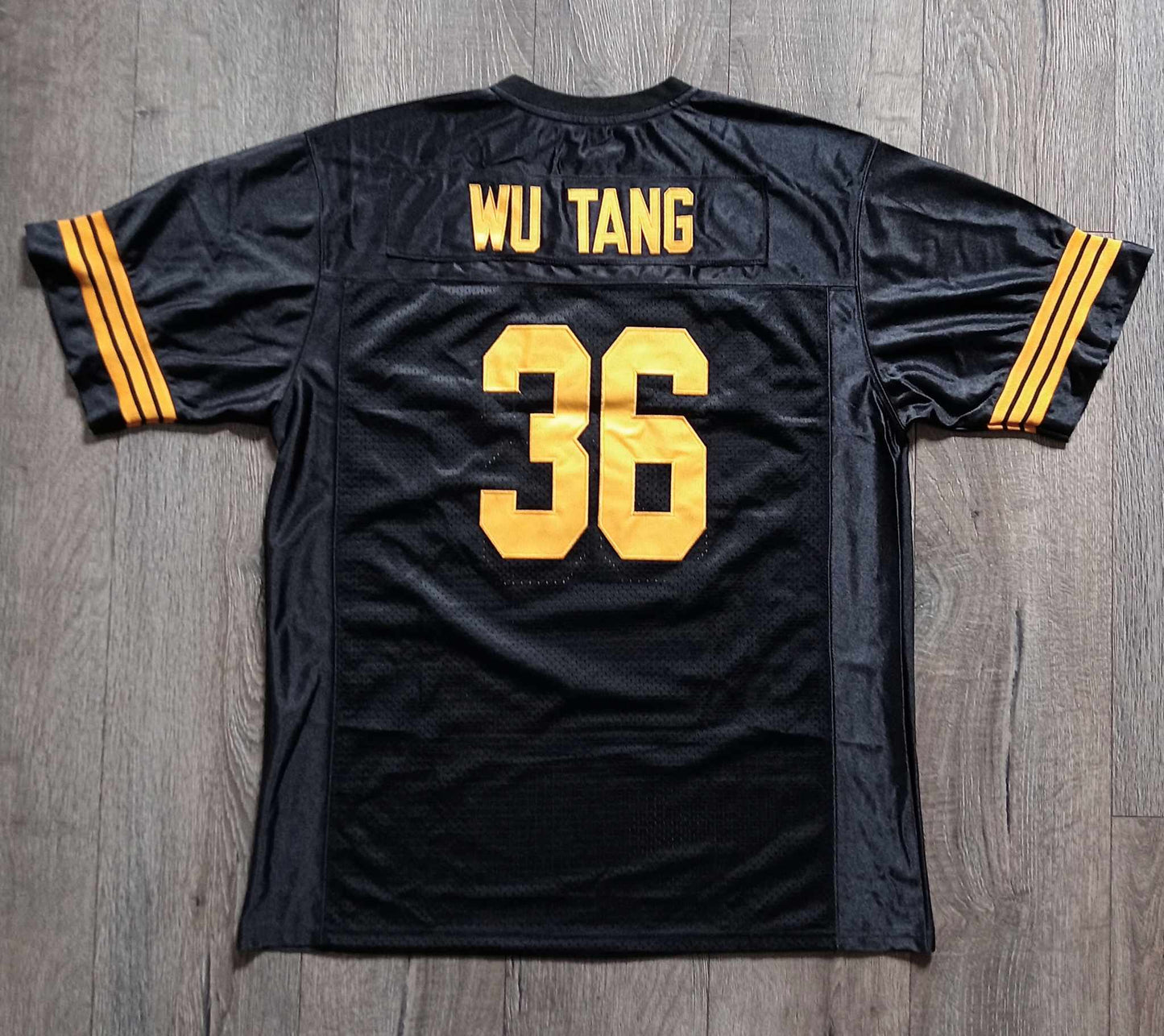 Wu Tang Clan black and yellow football jersey - The 36 Chambers edition