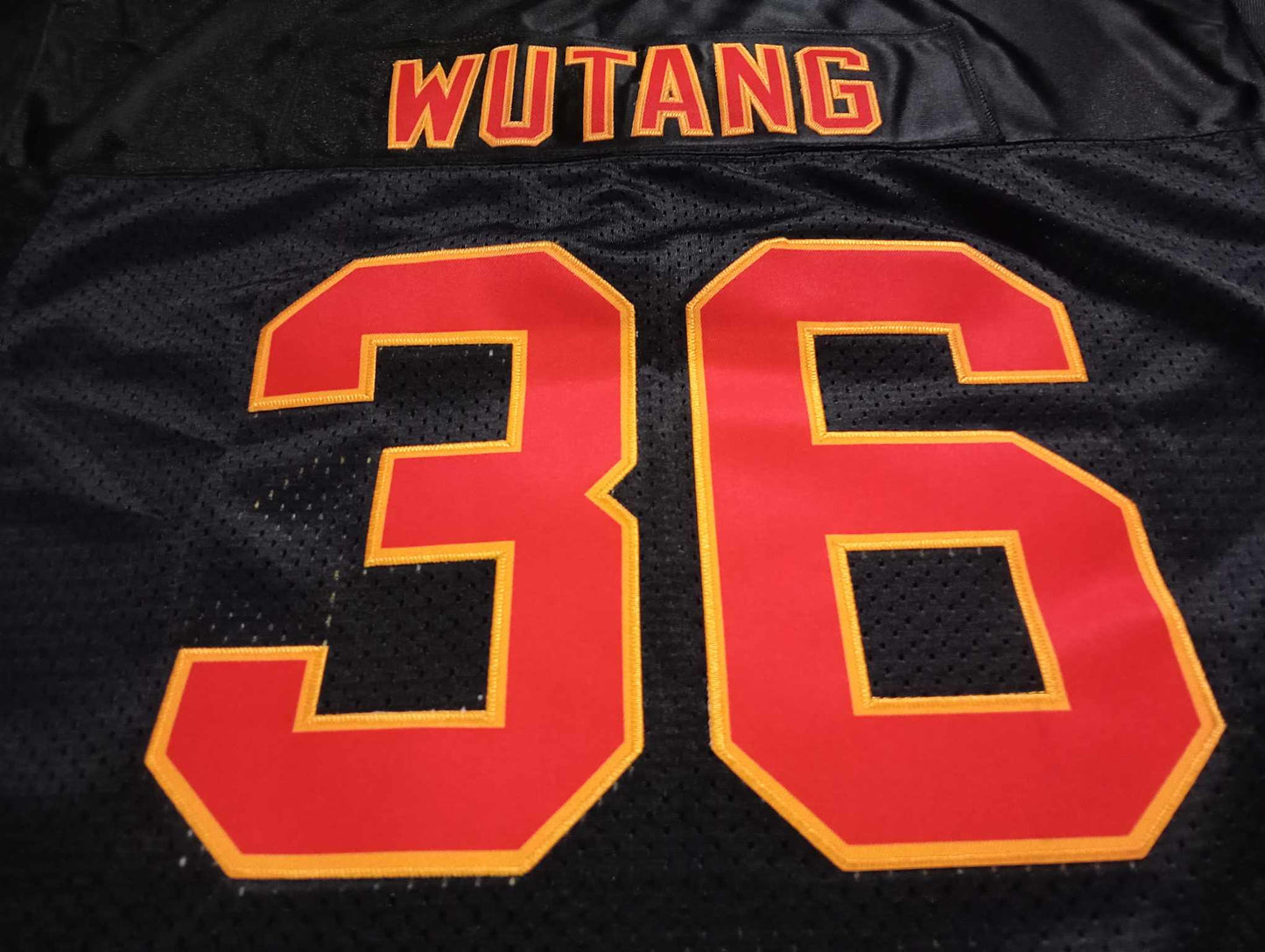 Wu Tang Clan black, red and yellow football jersey - The 36 Chambers edition