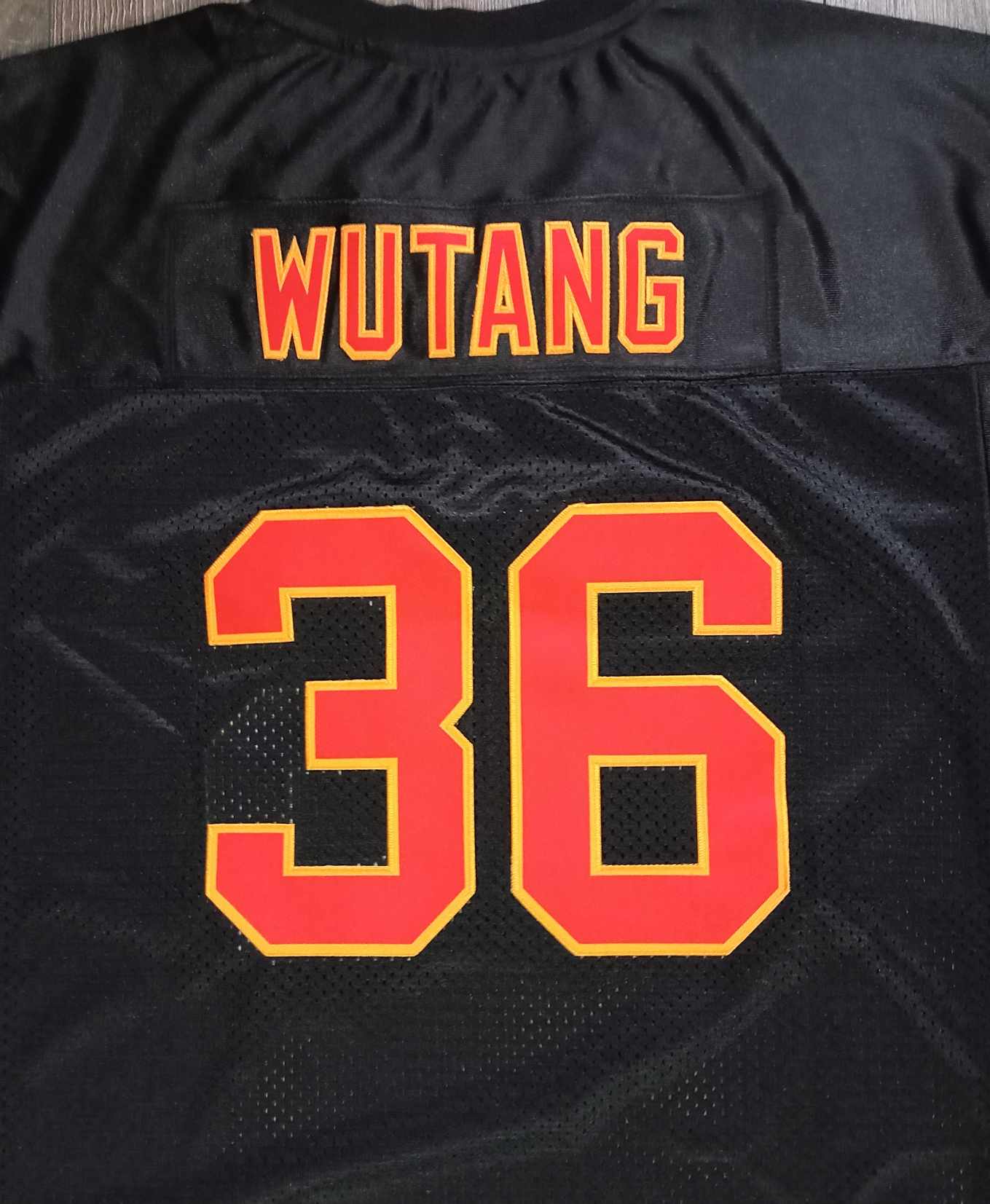 Wu Tang Clan black, red and yellow football jersey - The 36 Chambers edition