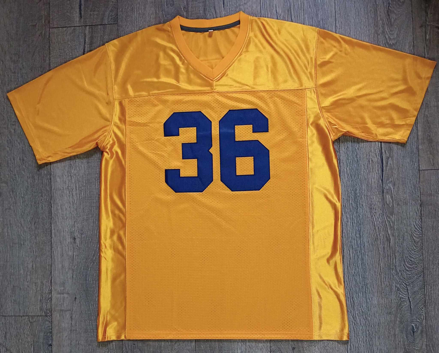 Wu Tang blue and gold football jersey - The 36 Chambers edition