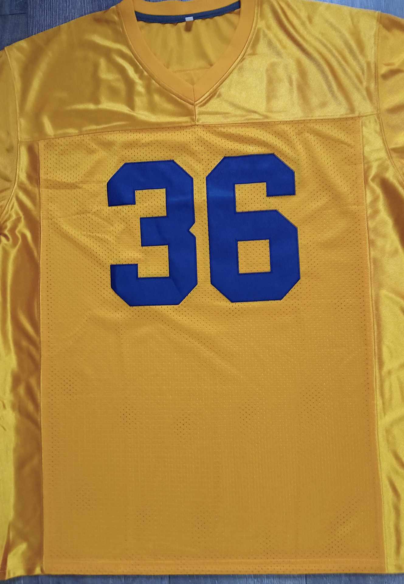 Wu Tang blue and gold football jersey - The 36 Chambers edition