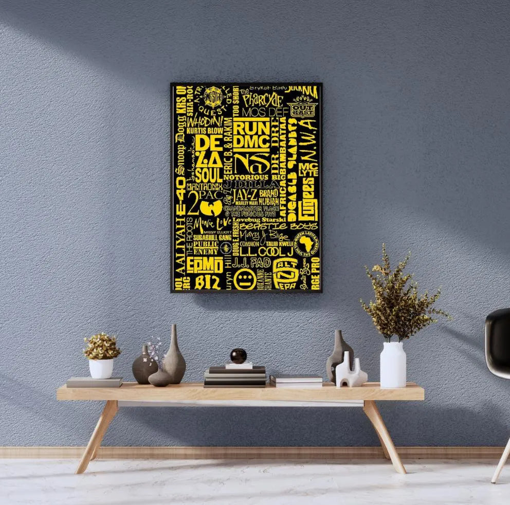 Hip Hop Legends Poster - Iconic Rappers logos collage - Digital Download - Digital Print
