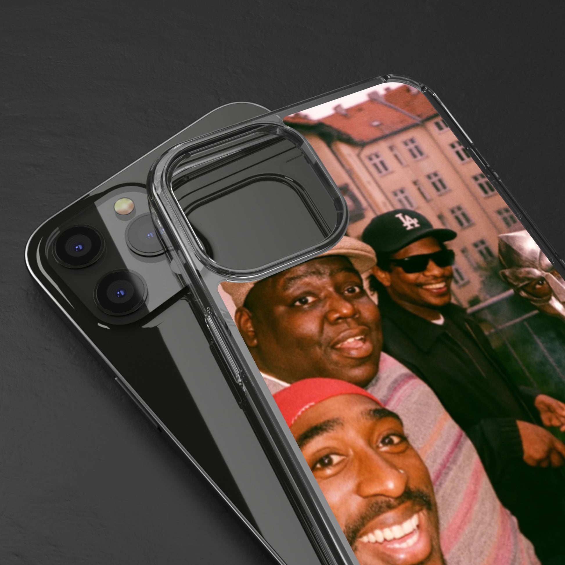 Hip-Hop Legends Clear Case for iPhone, Vintage Rapper Phone Cover, Clear TPU Case, Music Lover Gift, Pop Culture Accessories