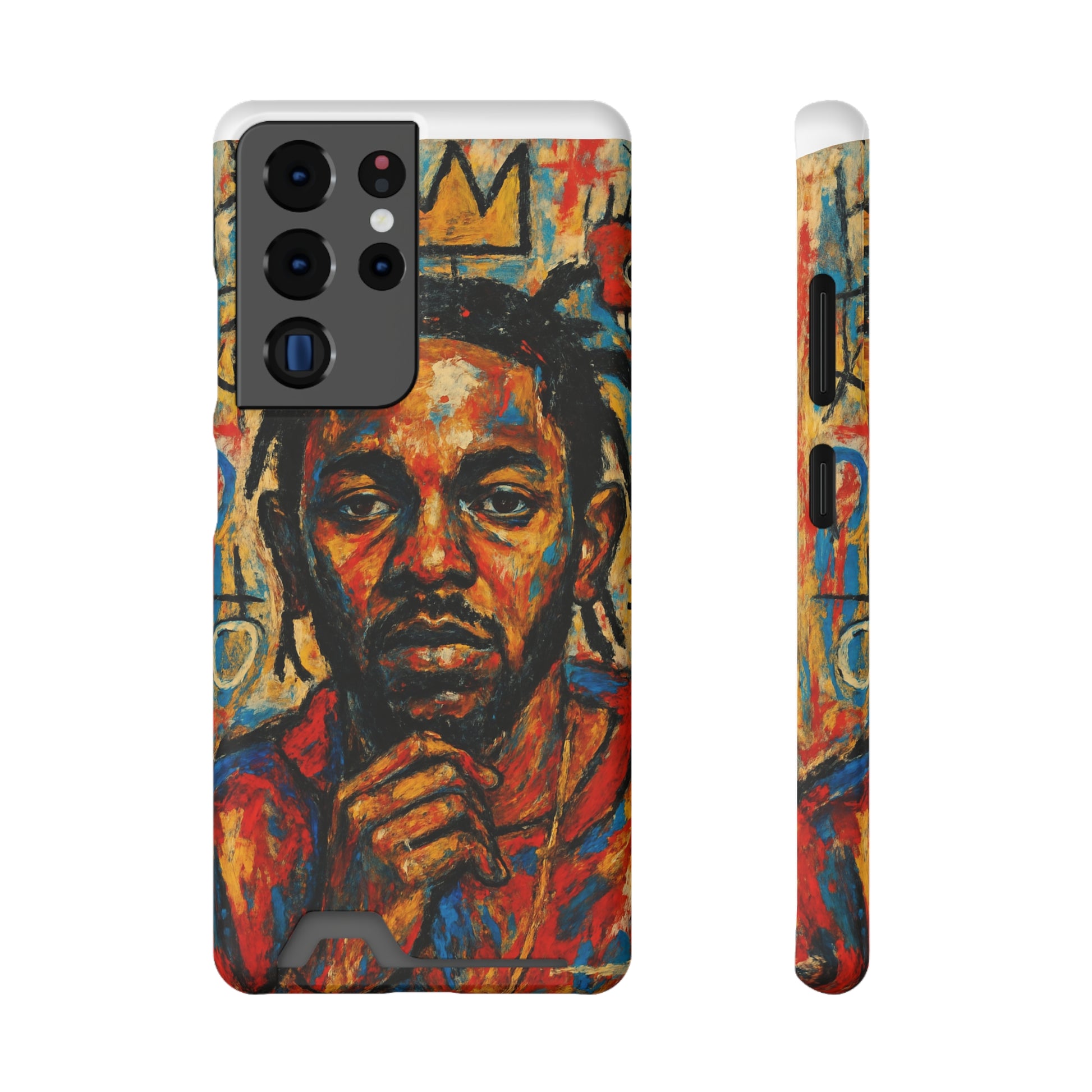 Kendrick Lamar Phone Case, Artistic Basquiat Style Card Holder Cover, Gift for Hip-Hop Fans, K Dot Unique Phone Accessory, Music Lover Essential