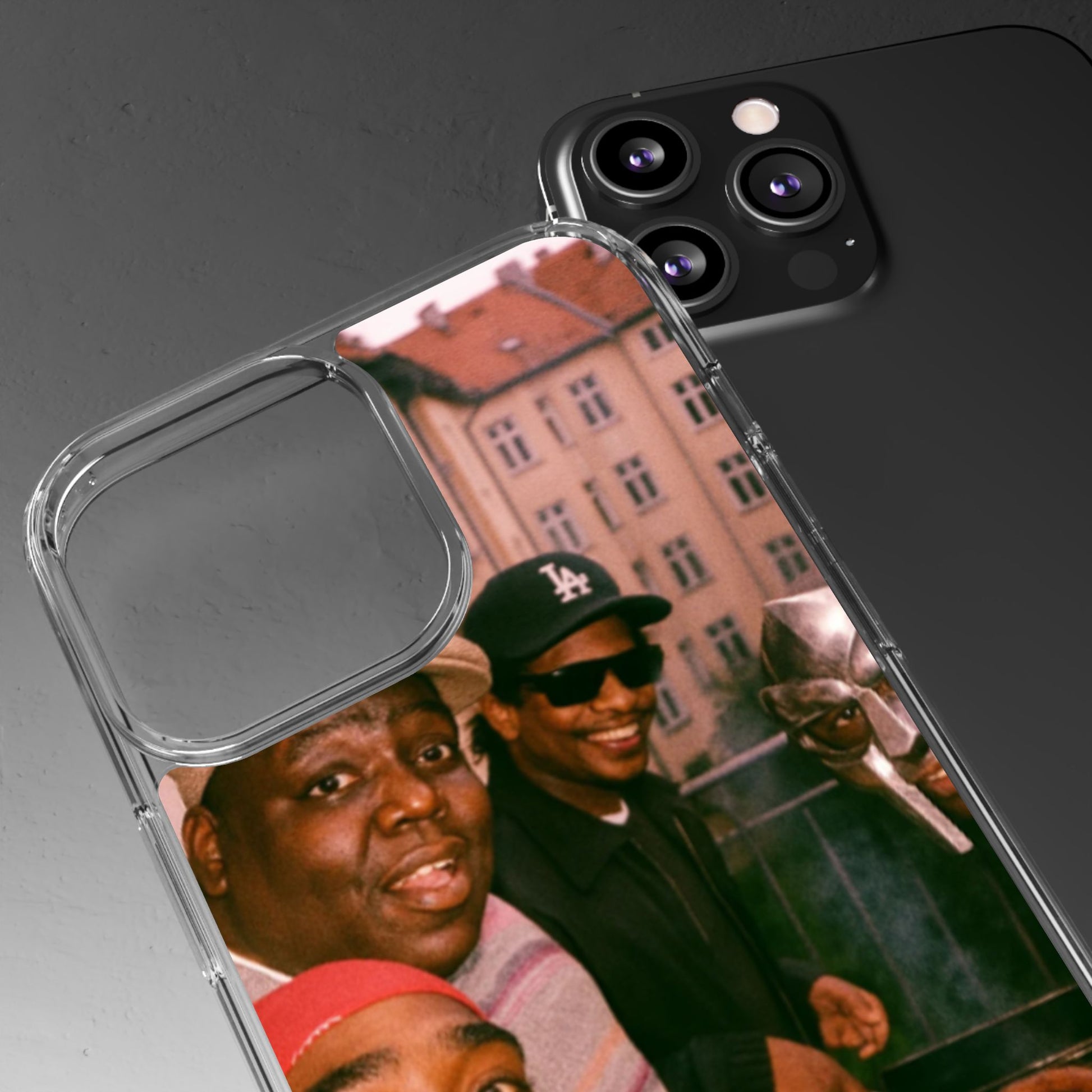 Hip-Hop Legends Clear Case for iPhone, Vintage Rapper Phone Cover, Clear TPU Case, Music Lover Gift, Pop Culture Accessories